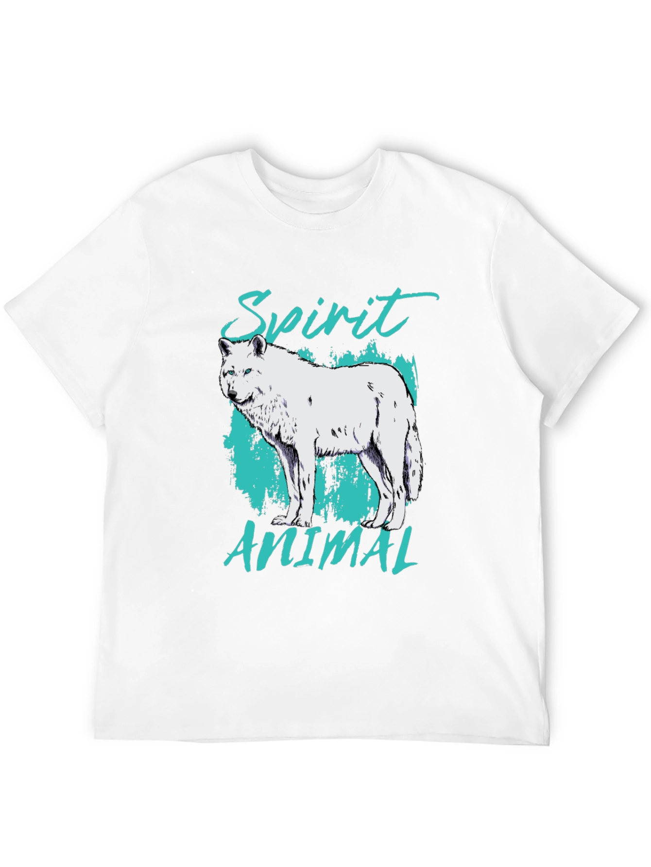 Spirit Animal Wolf Graphic Tee - Black Cotton Blend
