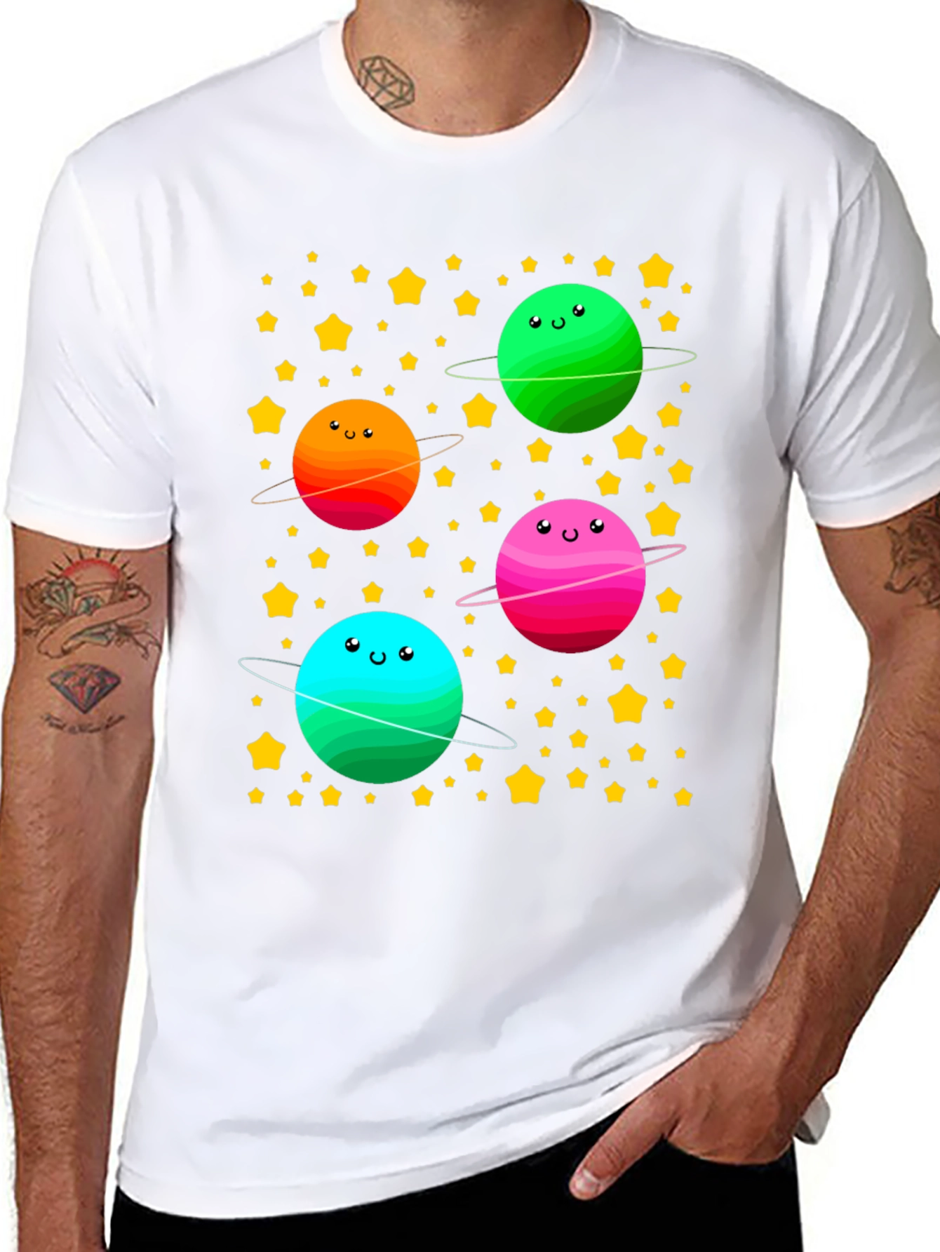 Cute Planets T-Shirt - Space Lovers Tee