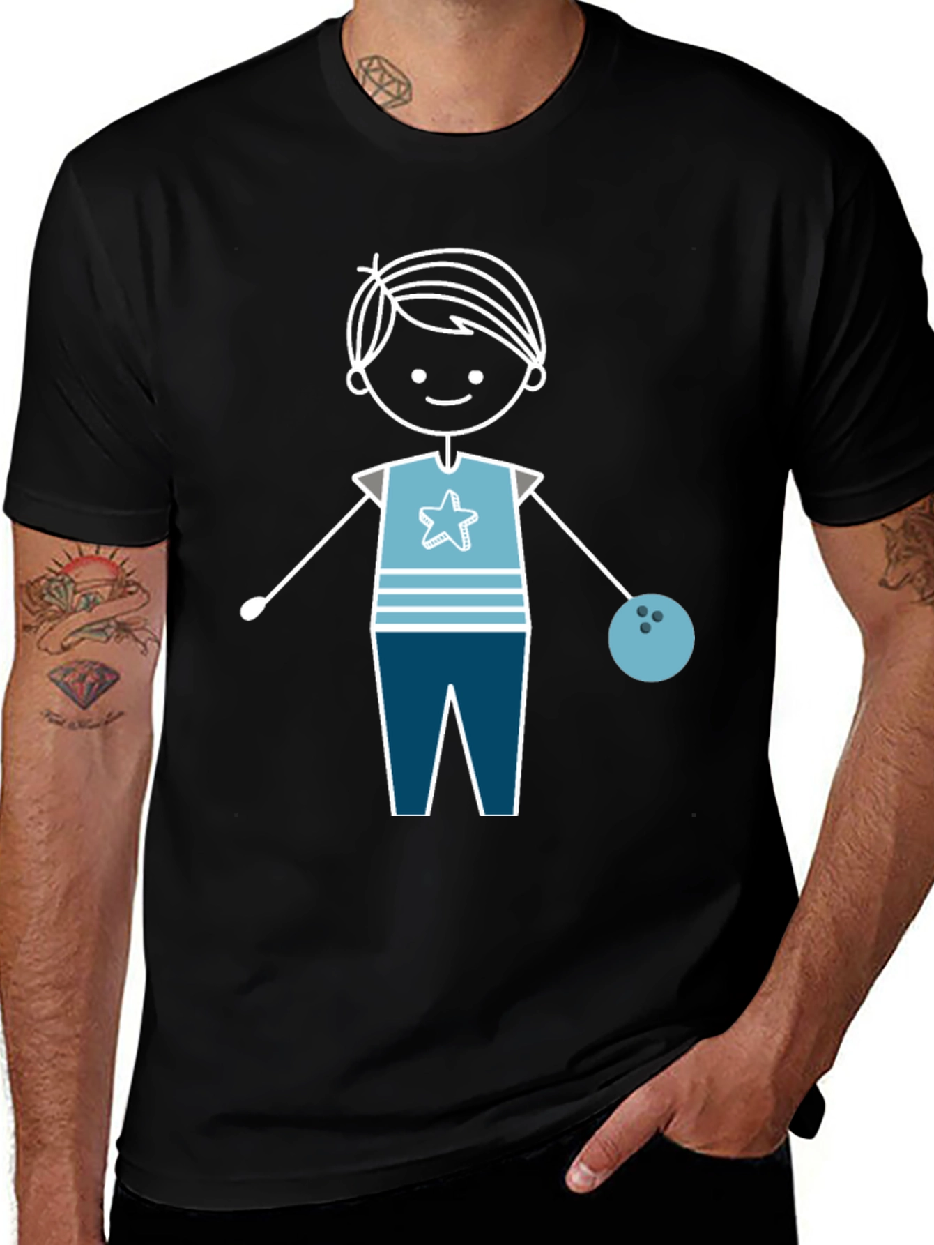 Stick Figure Bowler T-Shirt