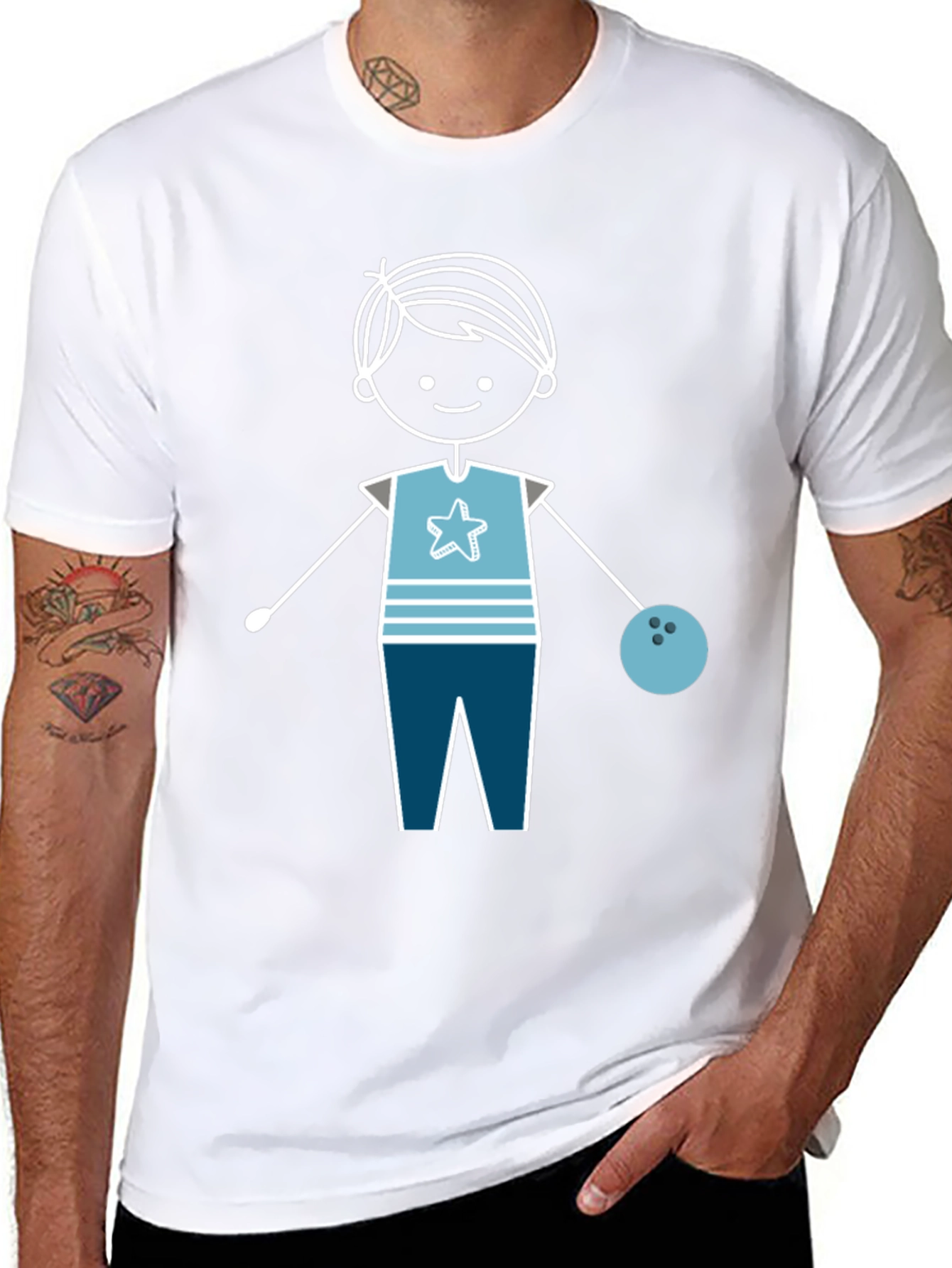 Stick Figure Bowler T-Shirt