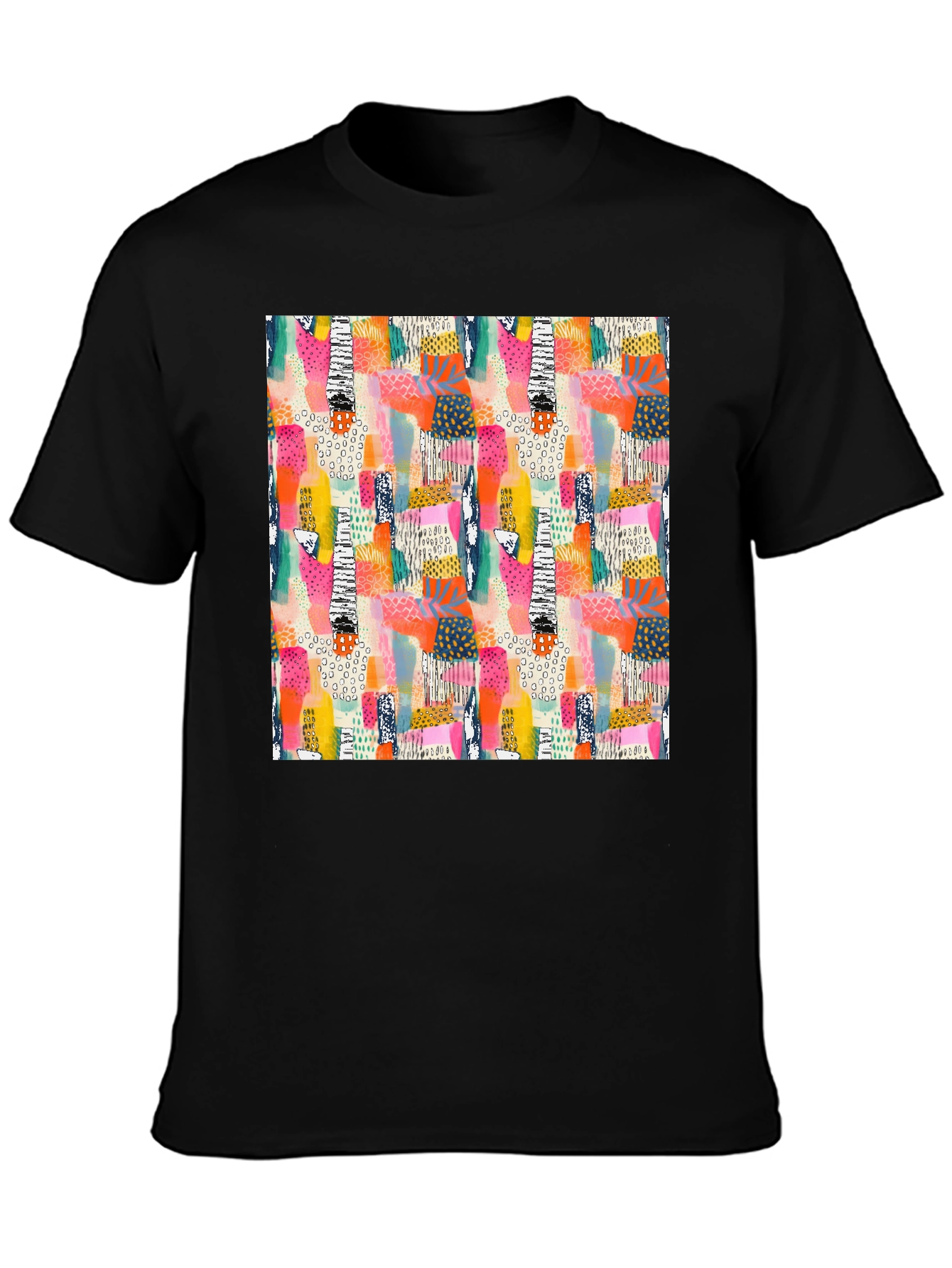 Abstract Pattern Black T-Shirt