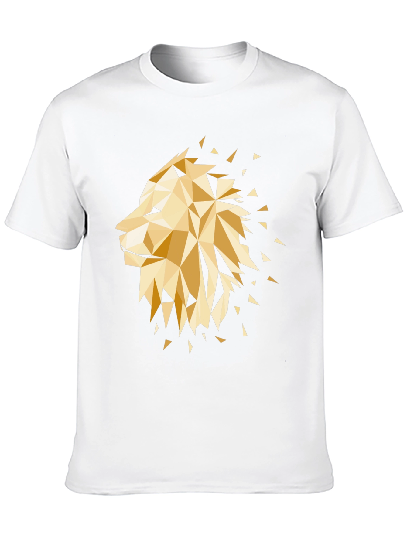 Geometric Lion Graphic Tee - Black