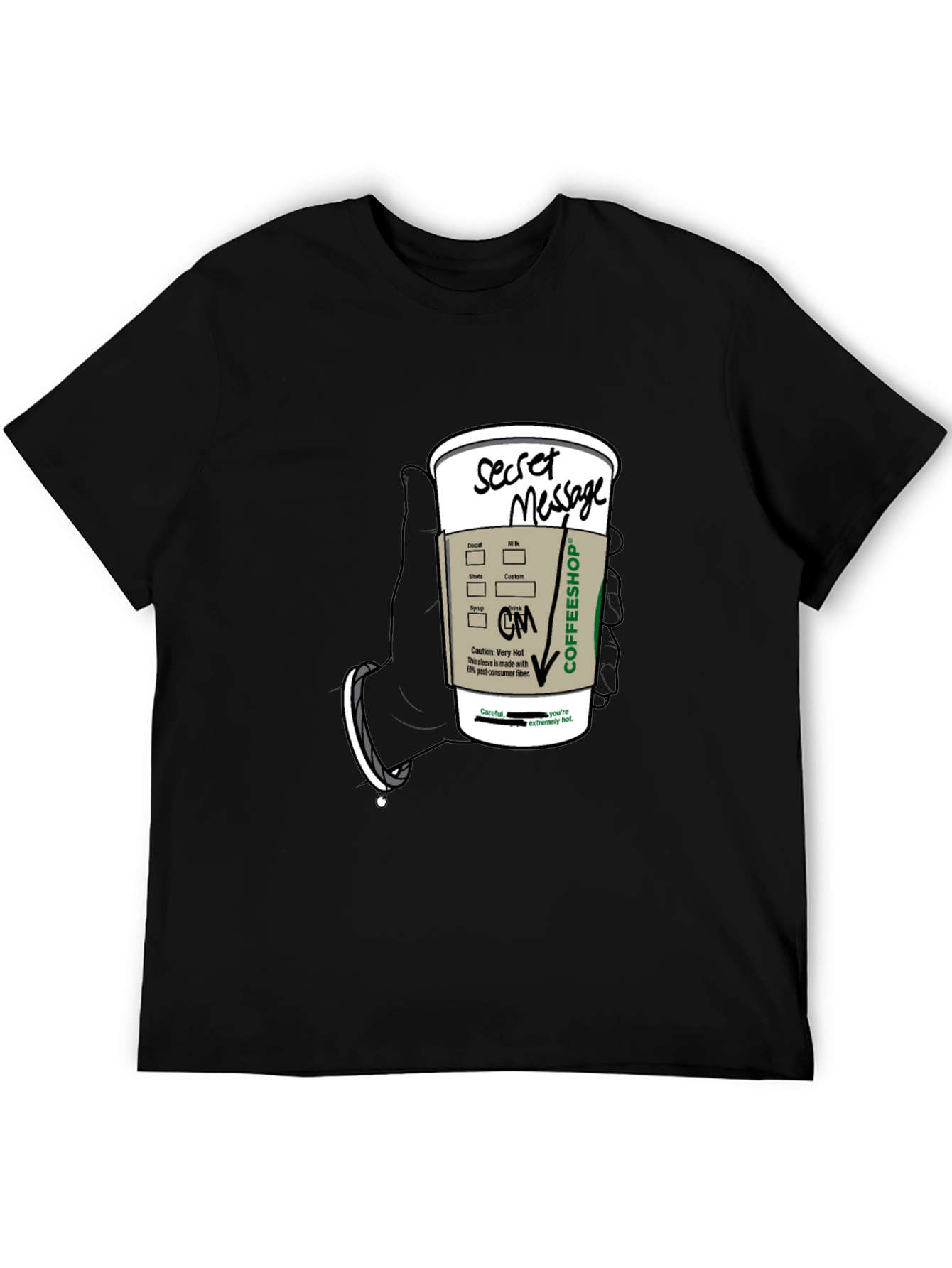 Coffee Secret Message T-Shirt - Fun Novelty Tee
