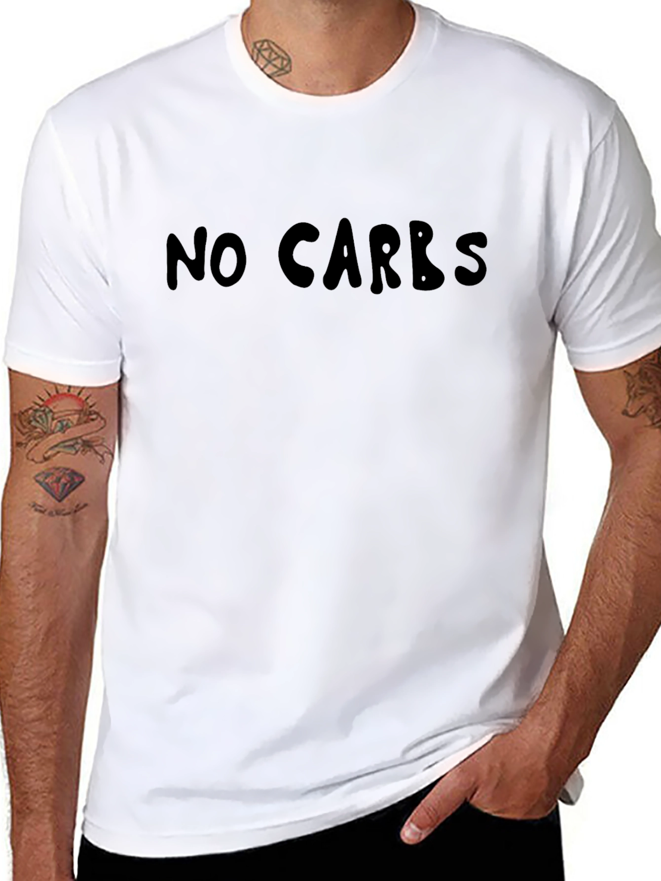 No Carbs Black T-Shirt - Keto Diet Apparel
