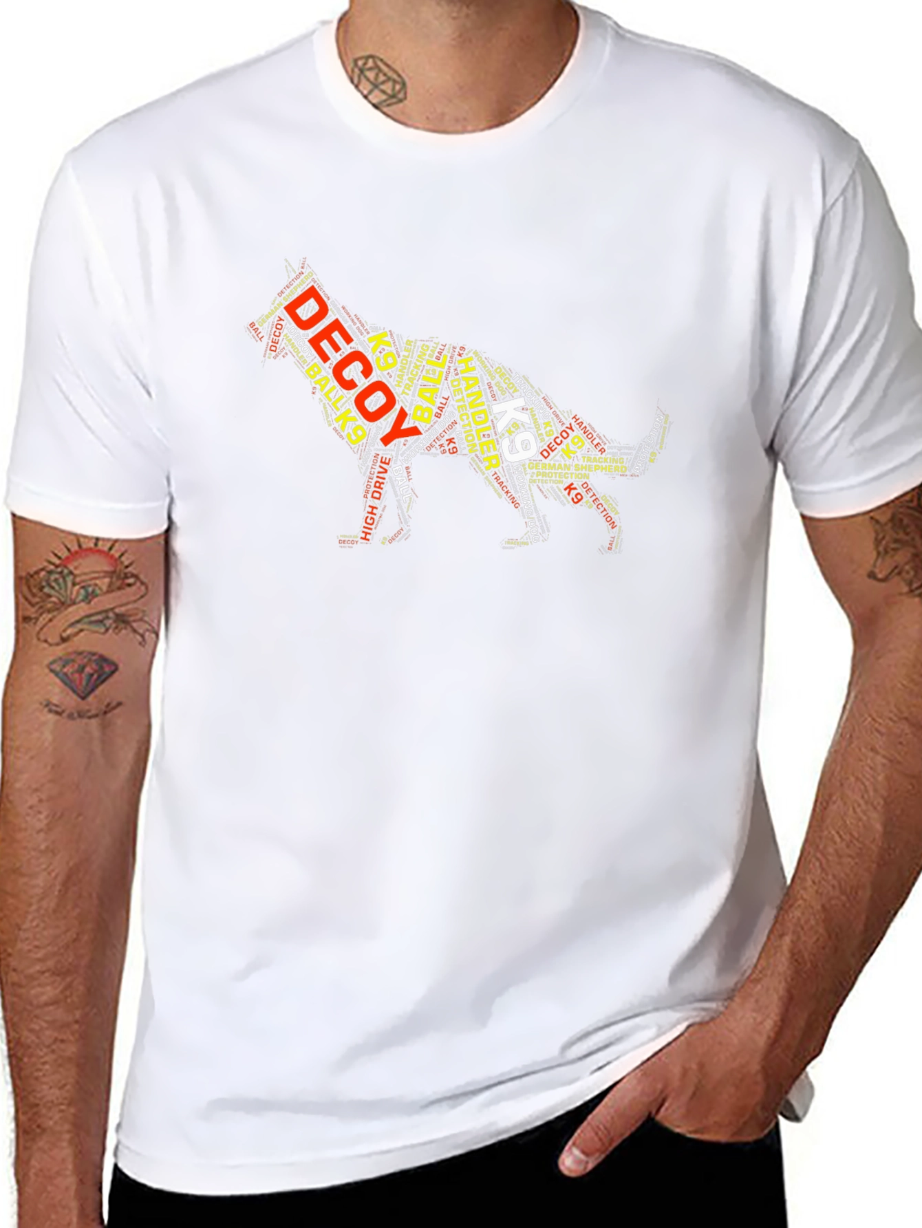 K9 German Shepherd Word Art Graphic T-Shirt