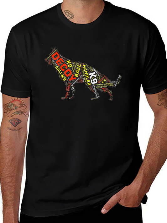 K9 German Shepherd Word Art Graphic T-Shirt