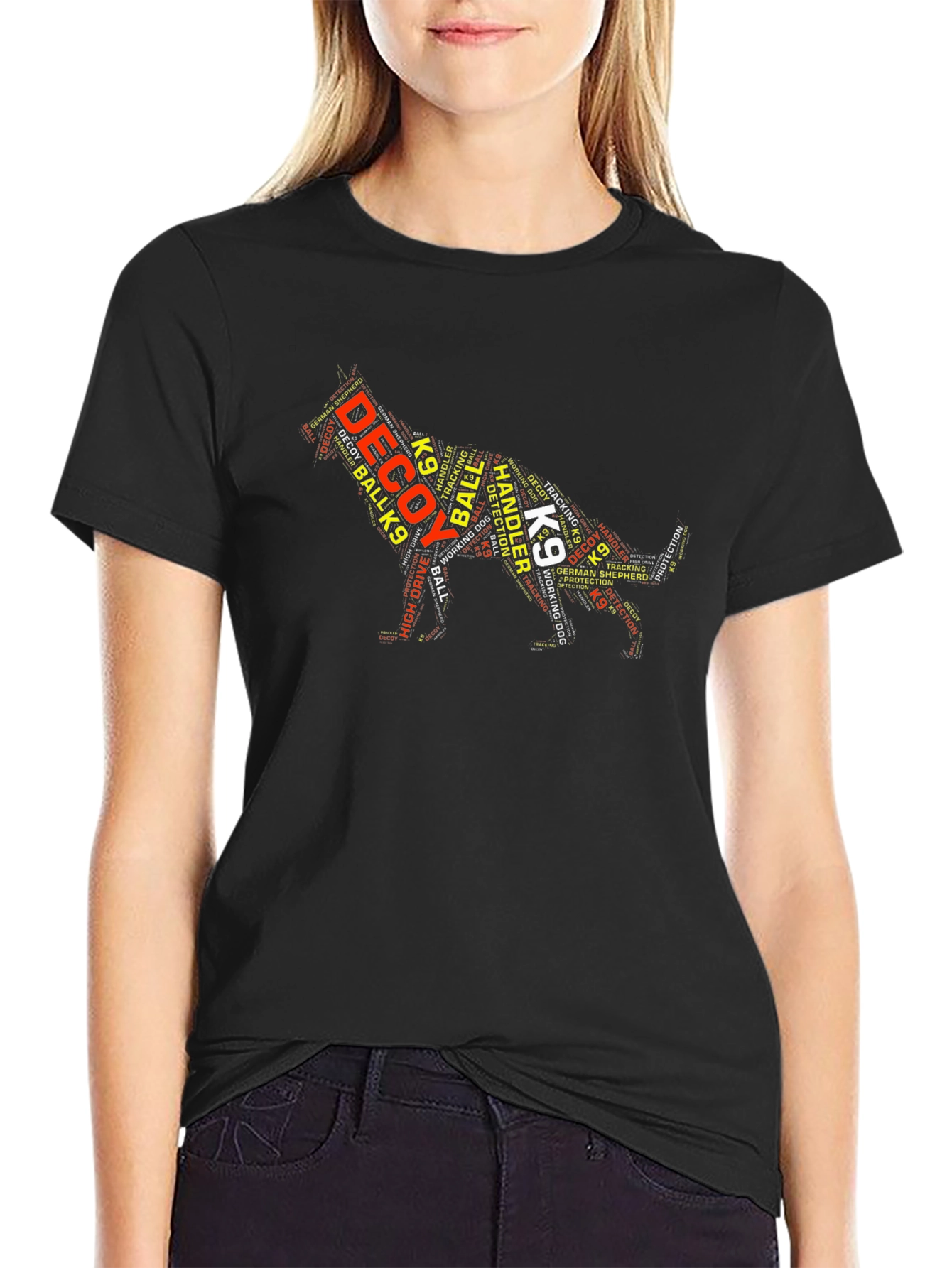 K9 German Shepherd Word Art Graphic T-Shirt