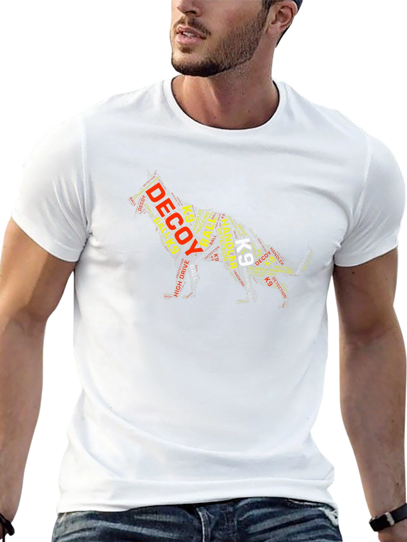 K9 German Shepherd Word Art Graphic T-Shirt