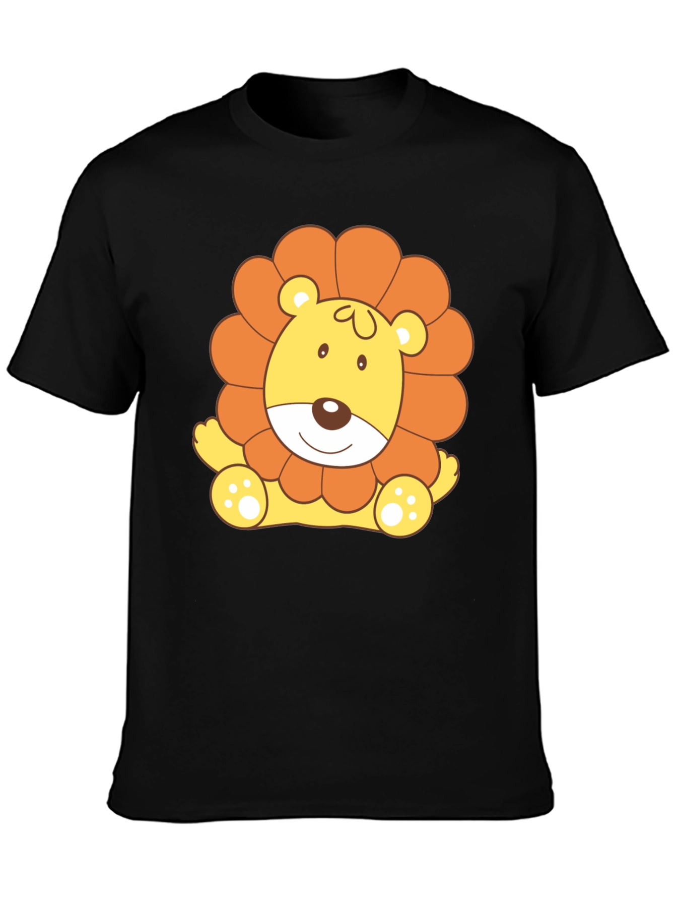 Cute Lion Graphic Tee - Black T-Shirt