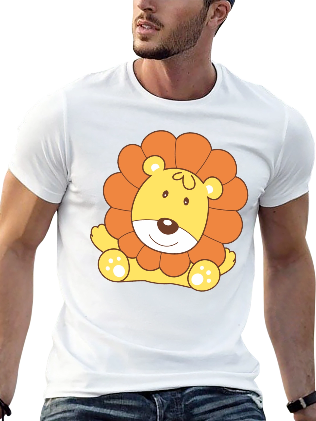 Cute Lion Graphic Tee - Black T-Shirt
