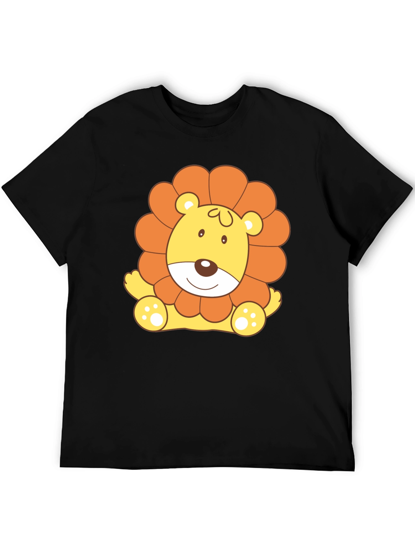 Cute Lion Graphic Tee - Black T-Shirt