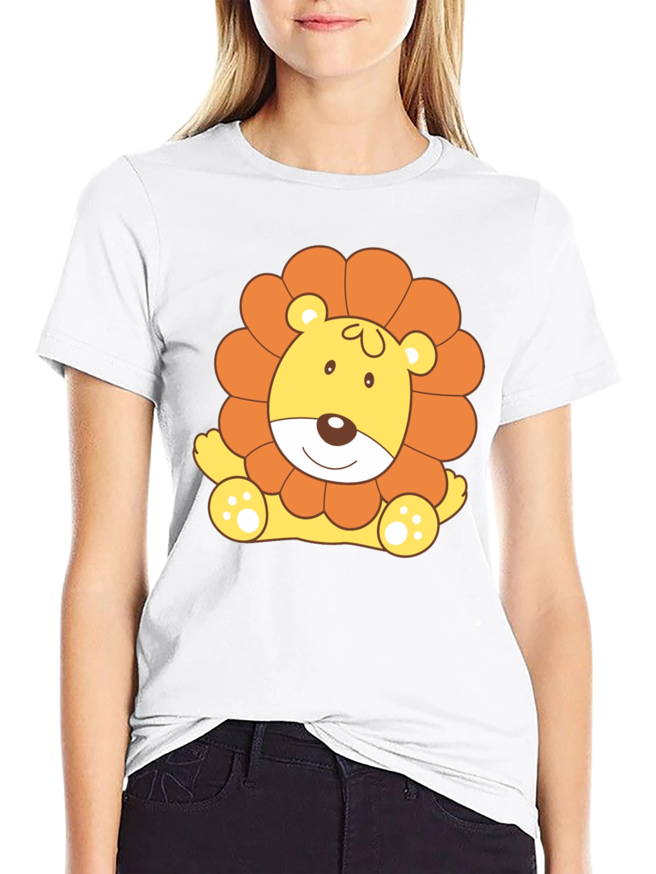 Cute Lion Graphic Tee - Black T-Shirt