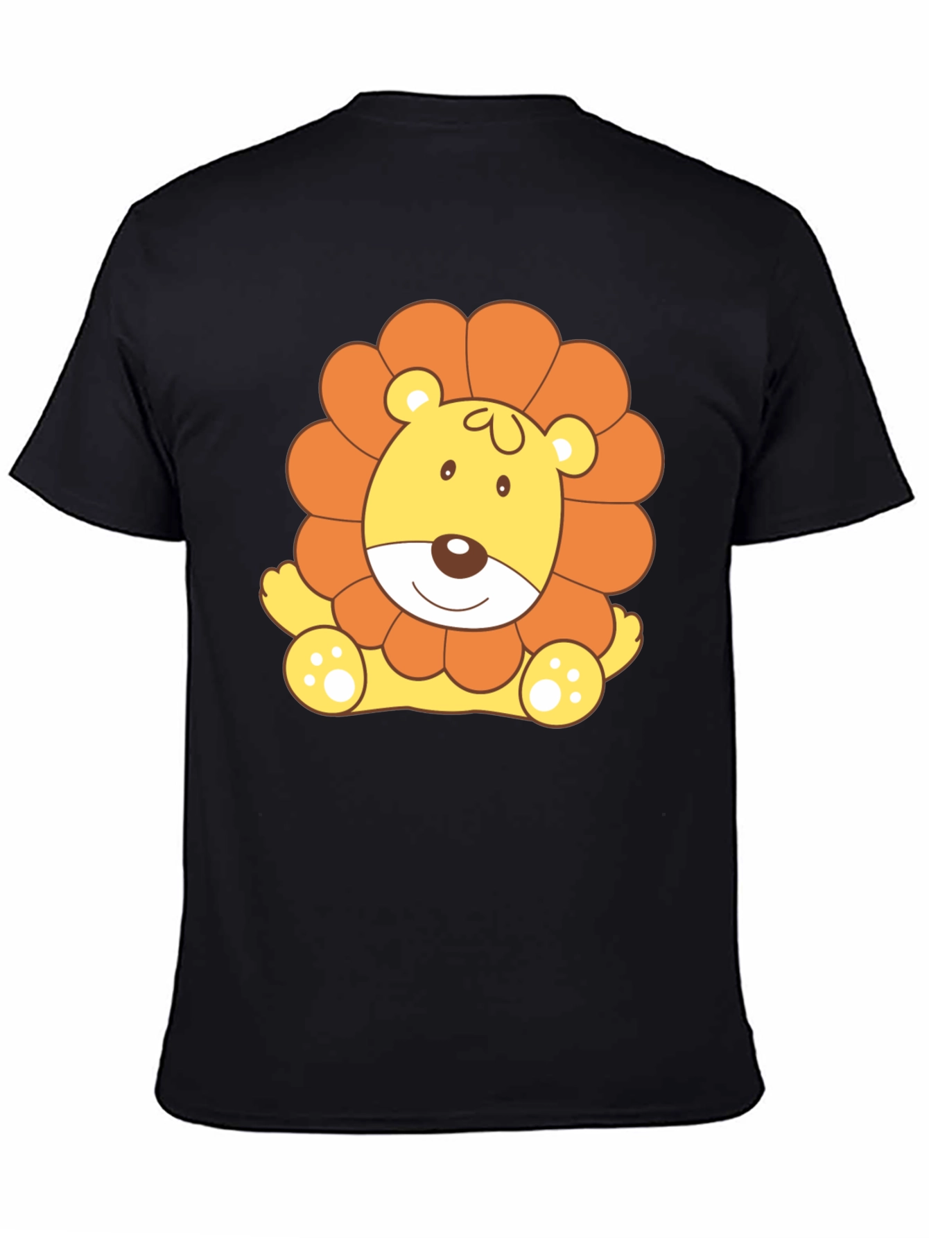 Cute Lion Graphic Tee - Black T-Shirt