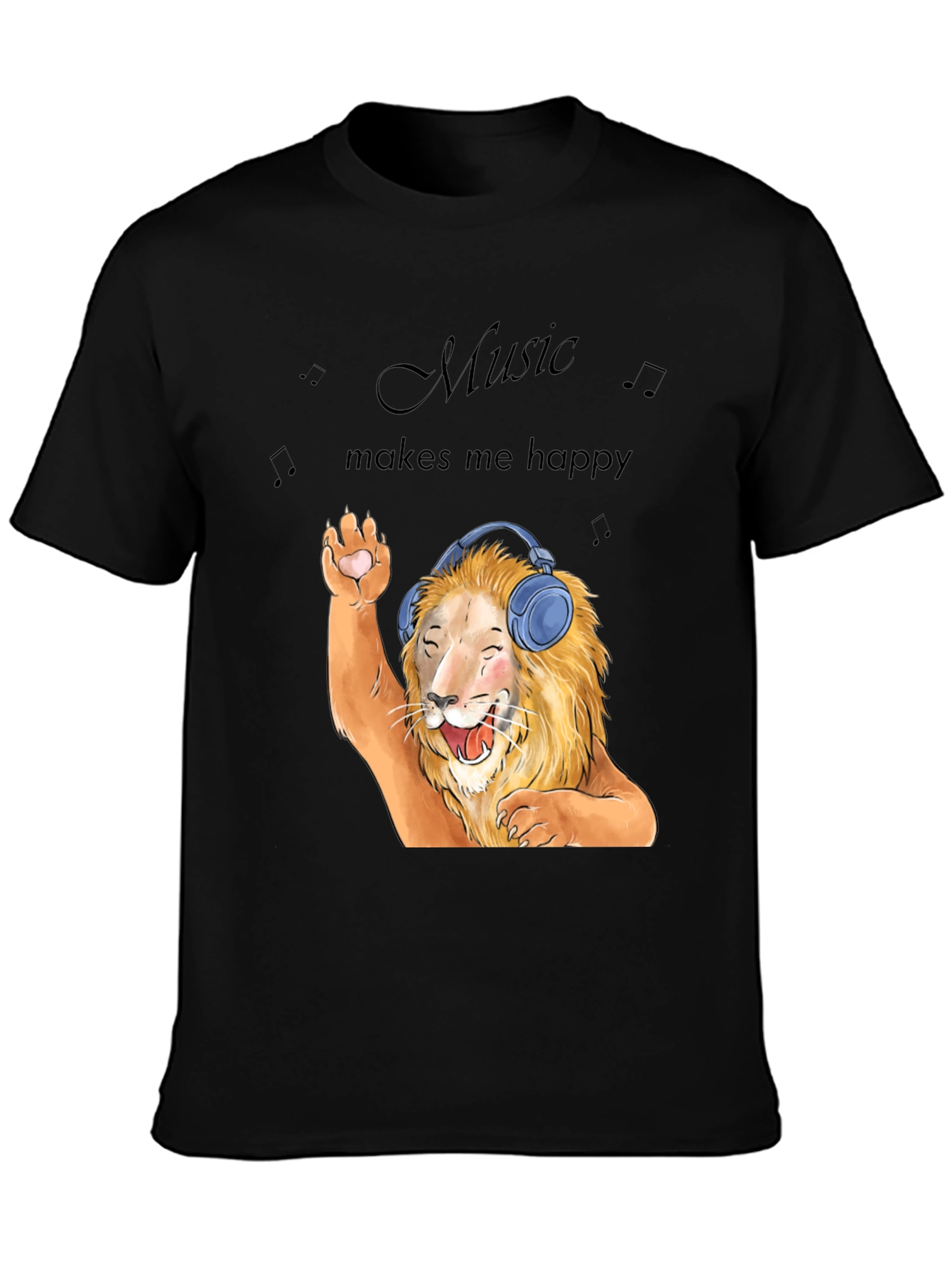 Lion Music Lover T-Shirt - Music Makes Me Happy