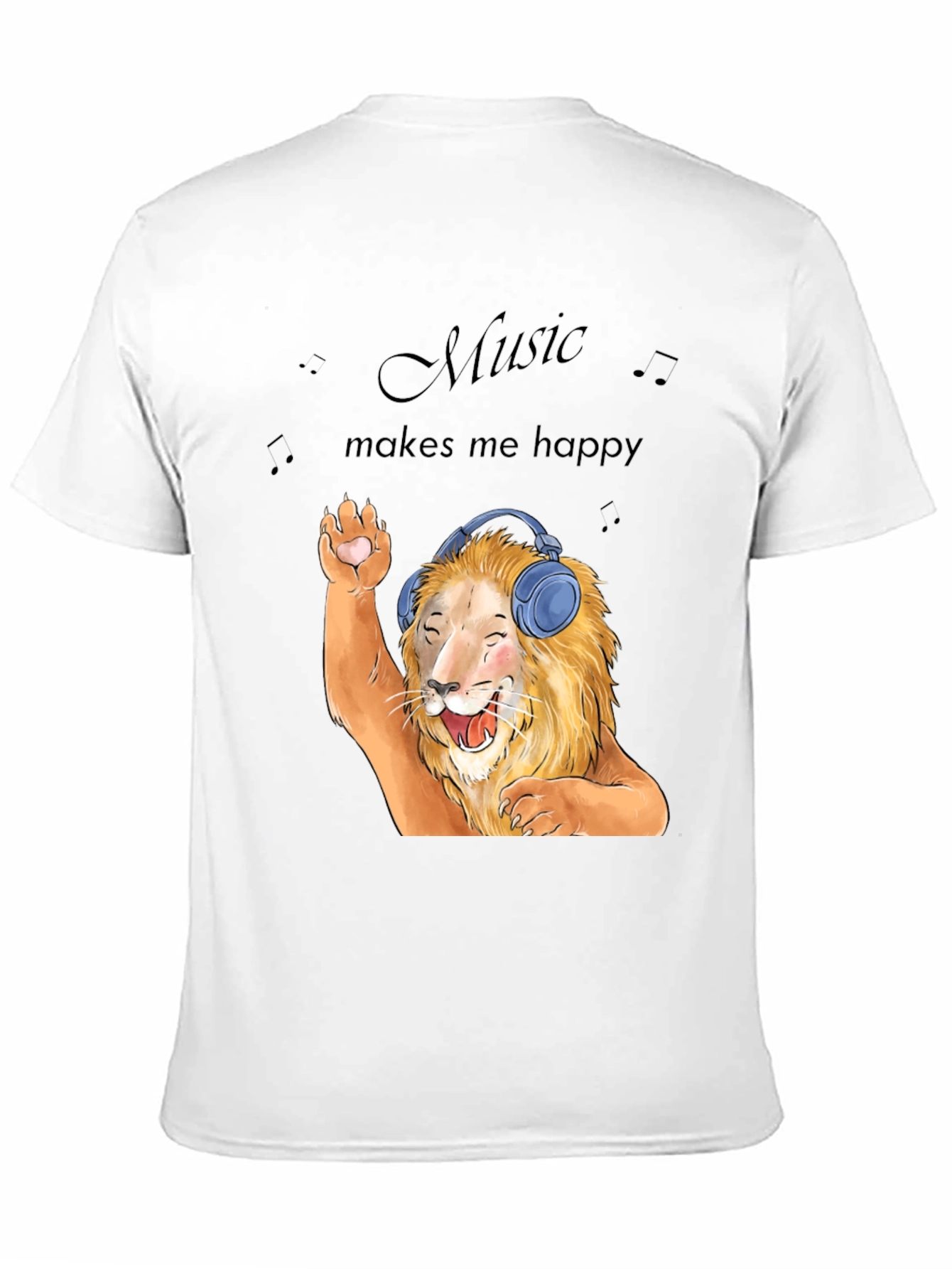 Lion Music Lover T-Shirt - Music Makes Me Happy