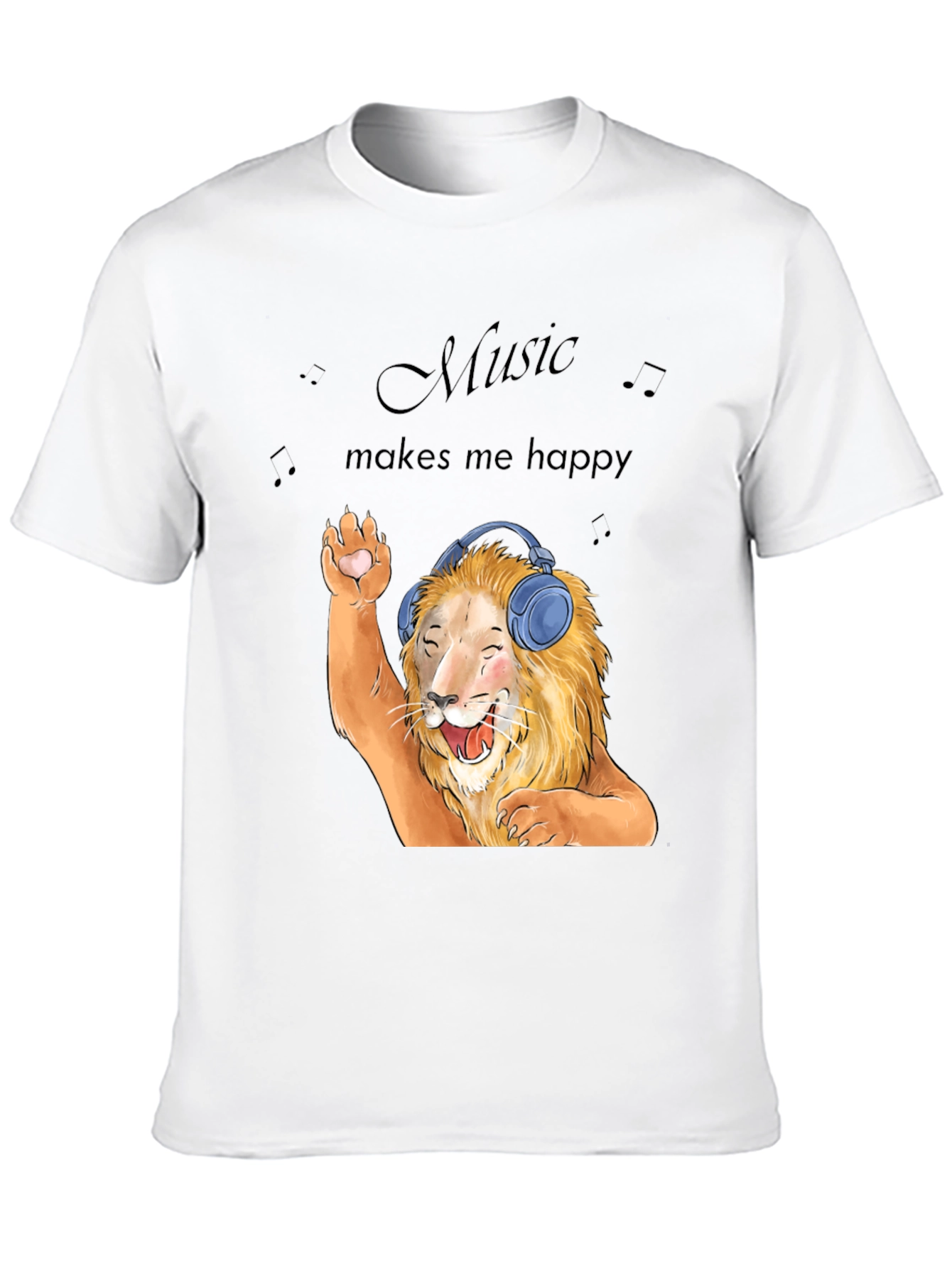 Lion Music Lover T-Shirt - Music Makes Me Happy