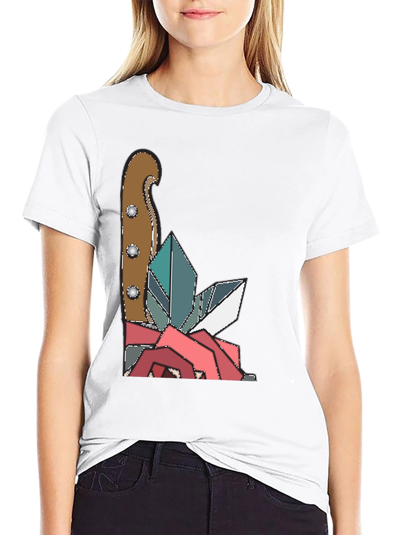 Knife & Crystal Geometric Graphic Tee