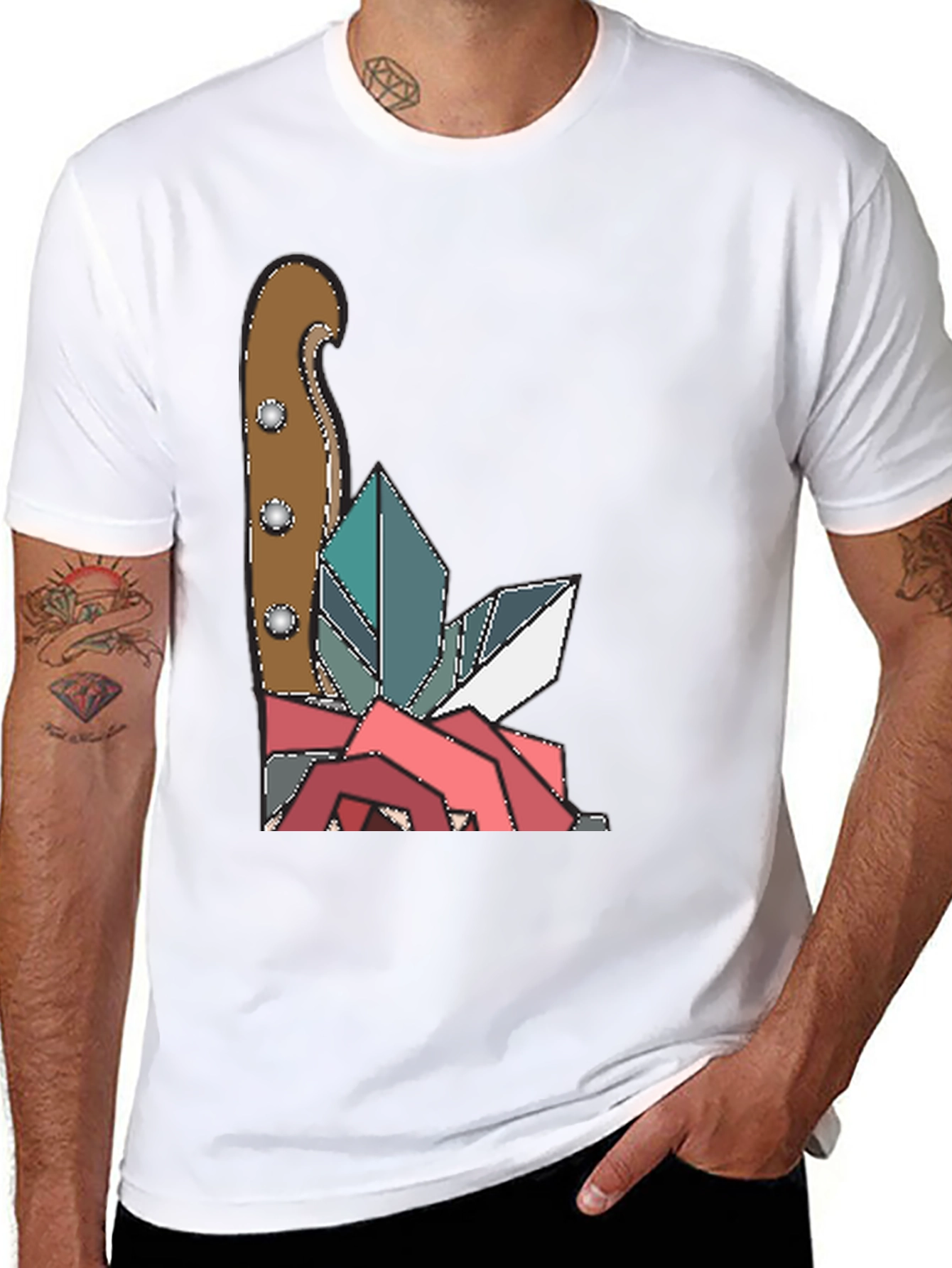 Knife & Crystal Geometric Graphic Tee