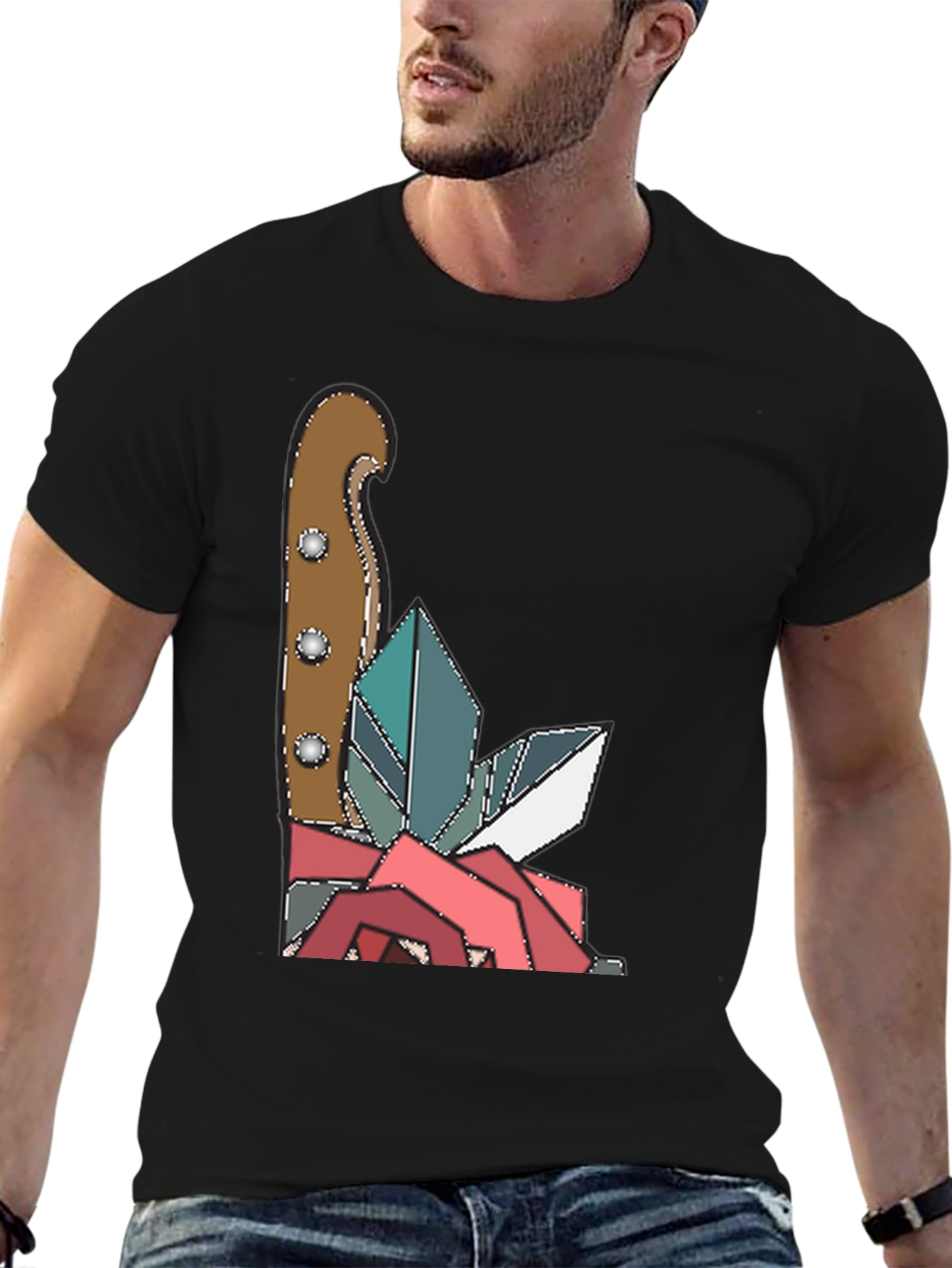 Knife & Crystal Geometric Graphic Tee