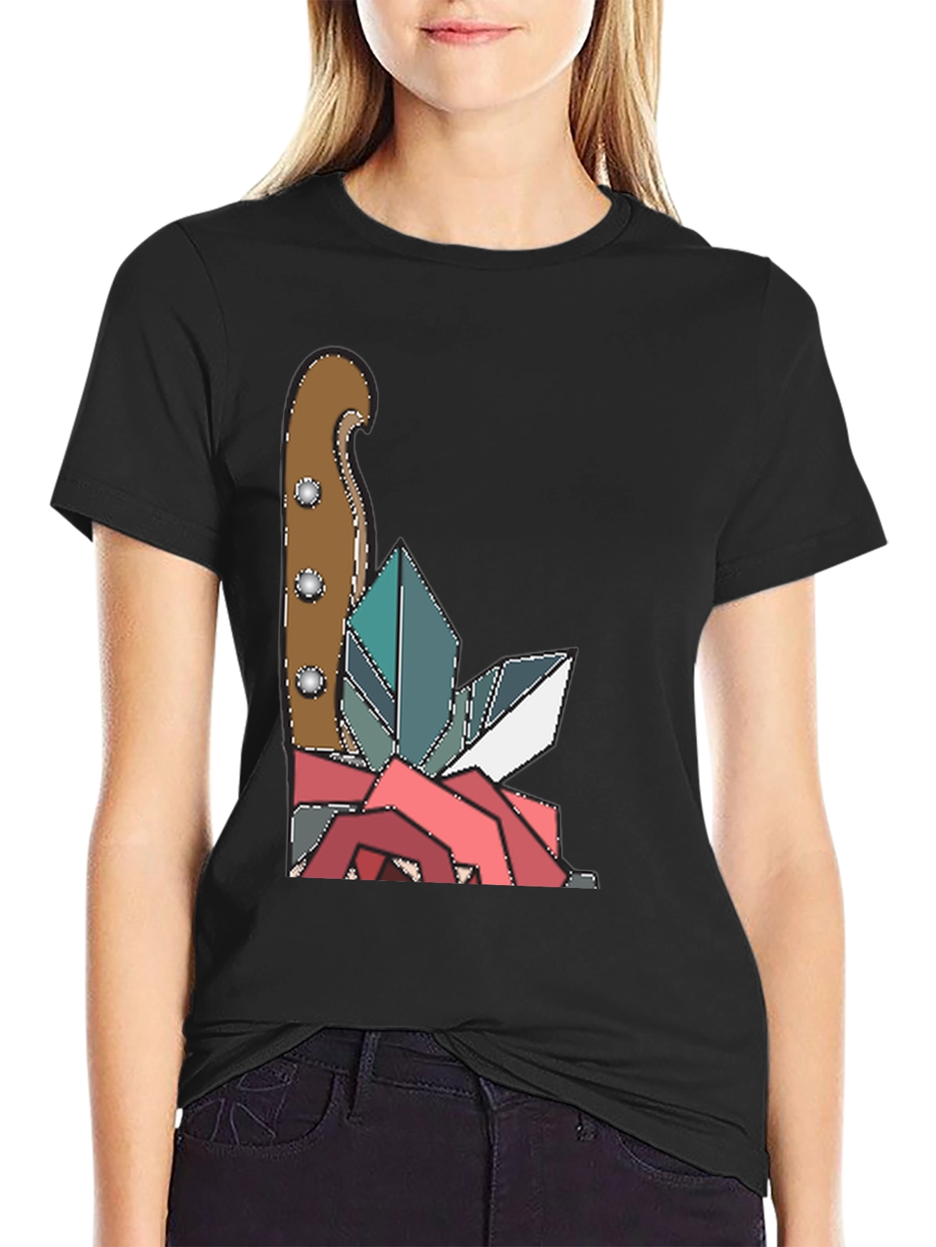 Knife & Crystal Geometric Graphic Tee