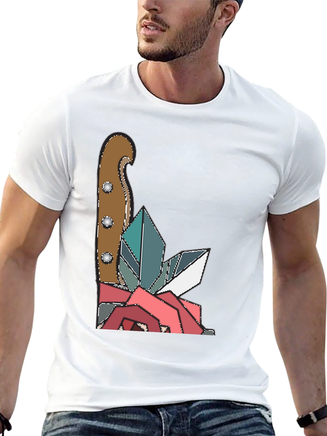 Knife & Crystal Geometric Graphic Tee