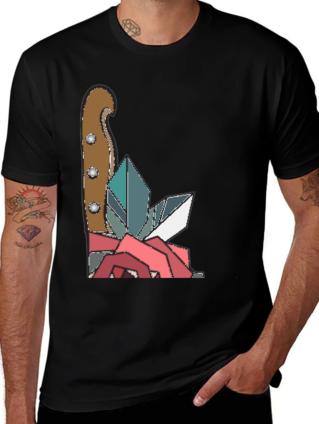 Knife & Crystal Geometric Graphic Tee