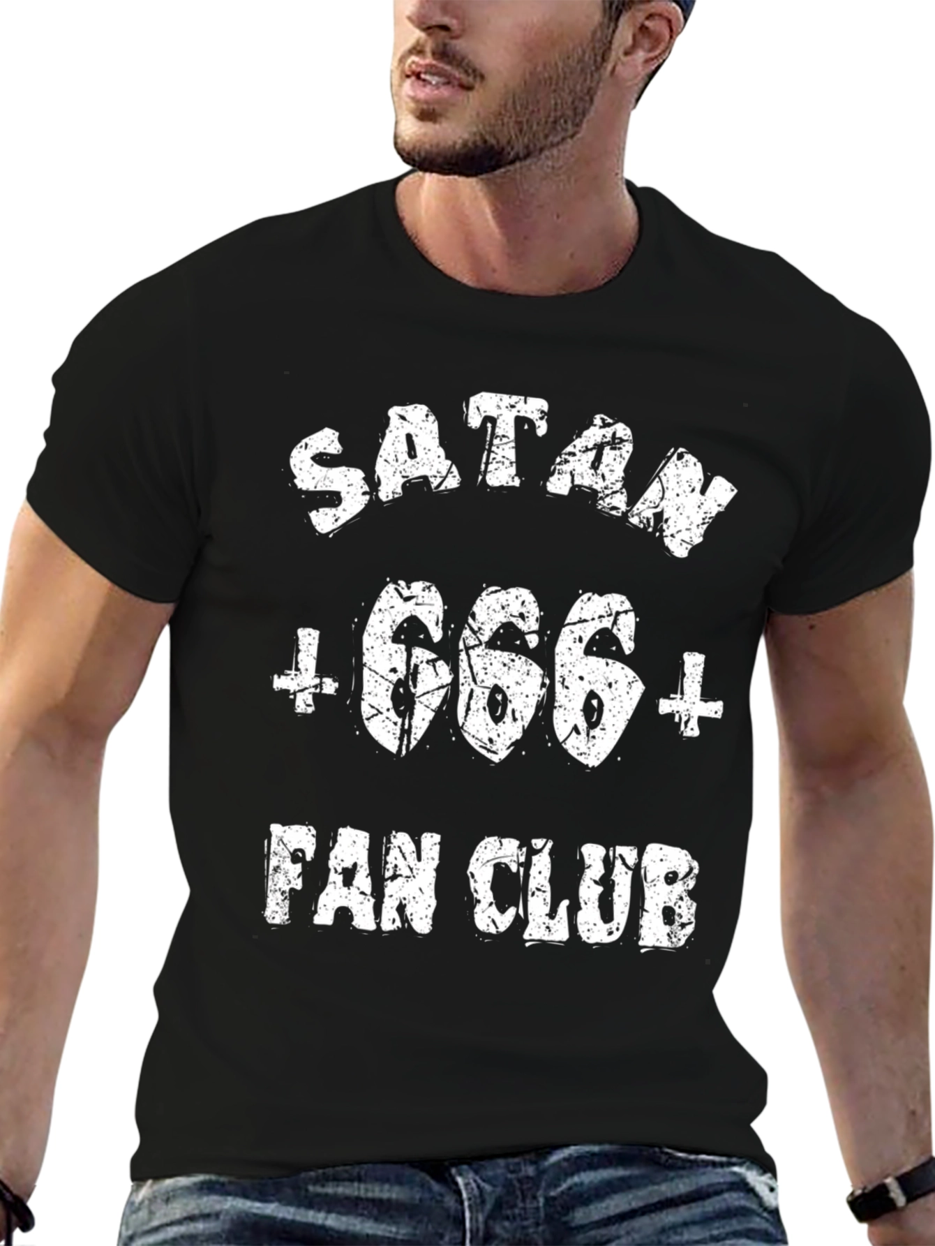 Satan 666 Fan Club Graphic T-Shirt - Black