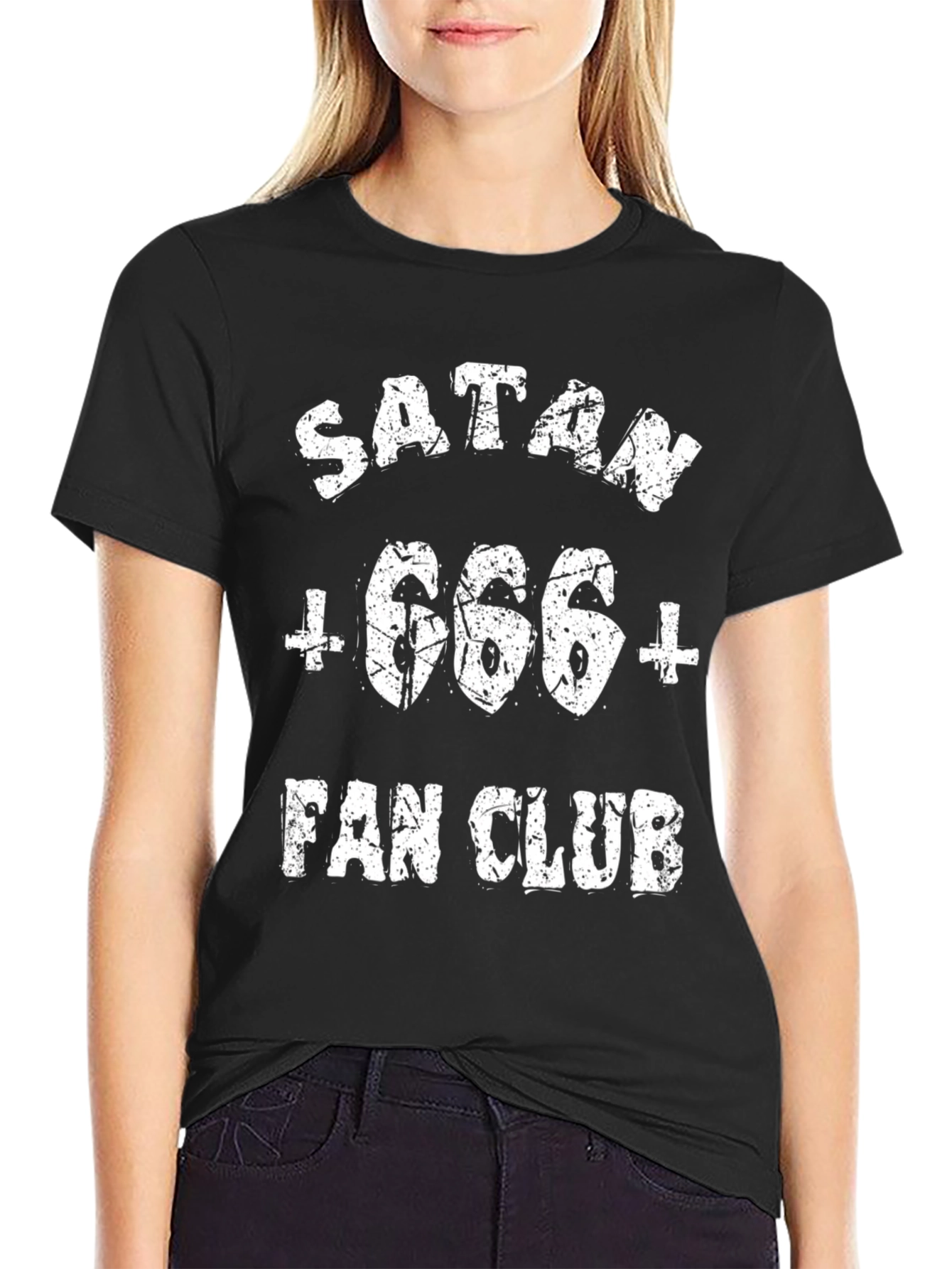 Satan 666 Fan Club Graphic T-Shirt - Black
