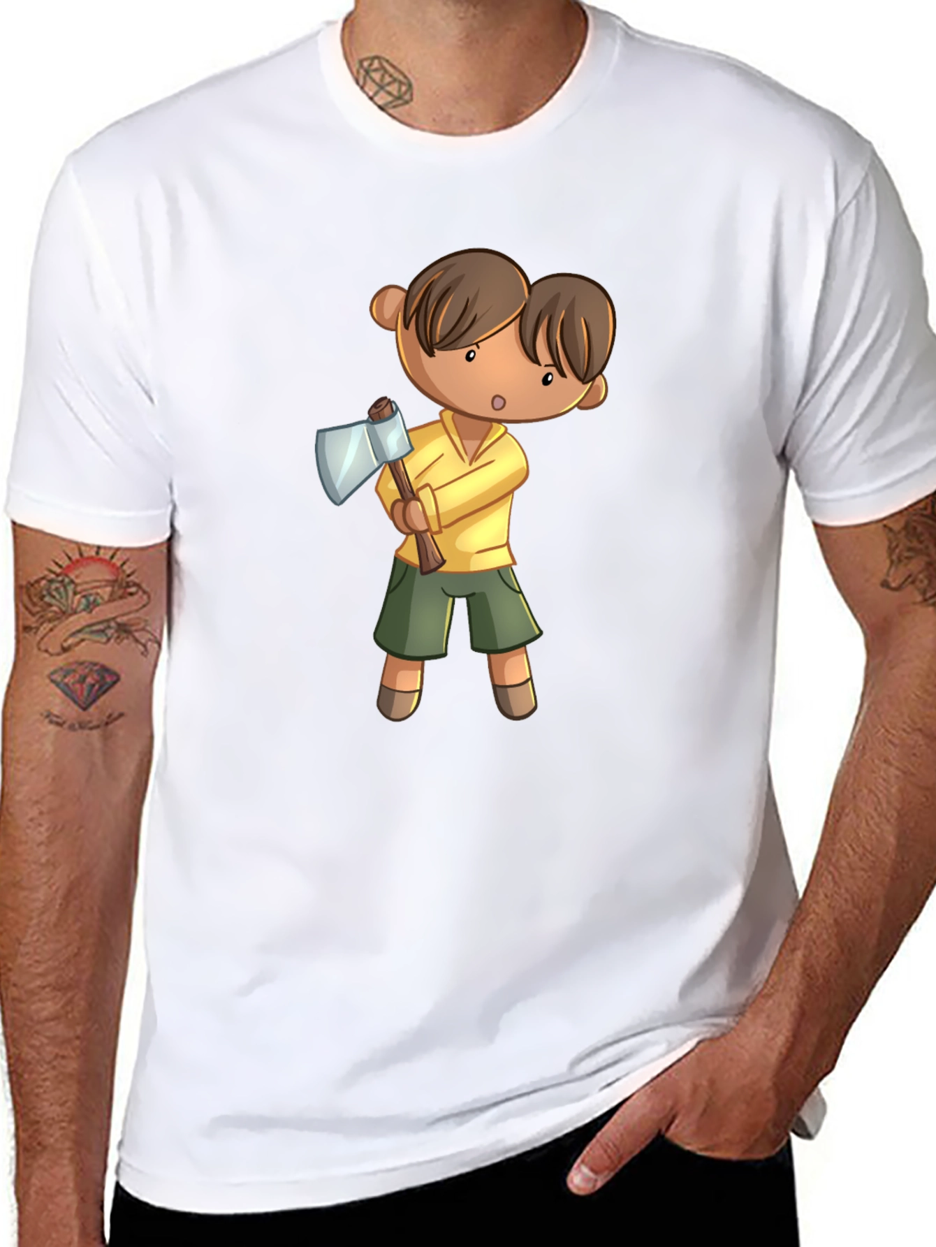 Cartoon Axe Man T-Shirt