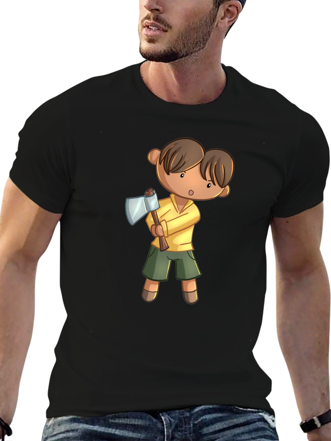 Cartoon Axe Man T-Shirt