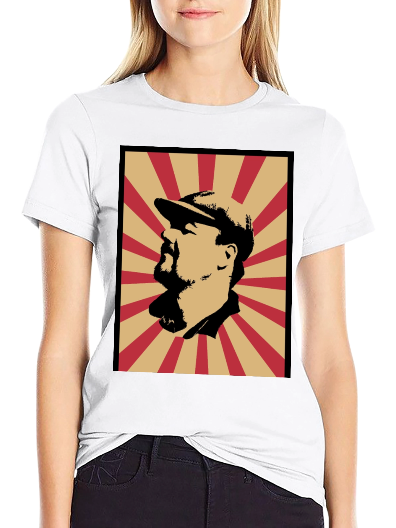 Retro Graphic Tee - Man Silhouette with Beanie Hat