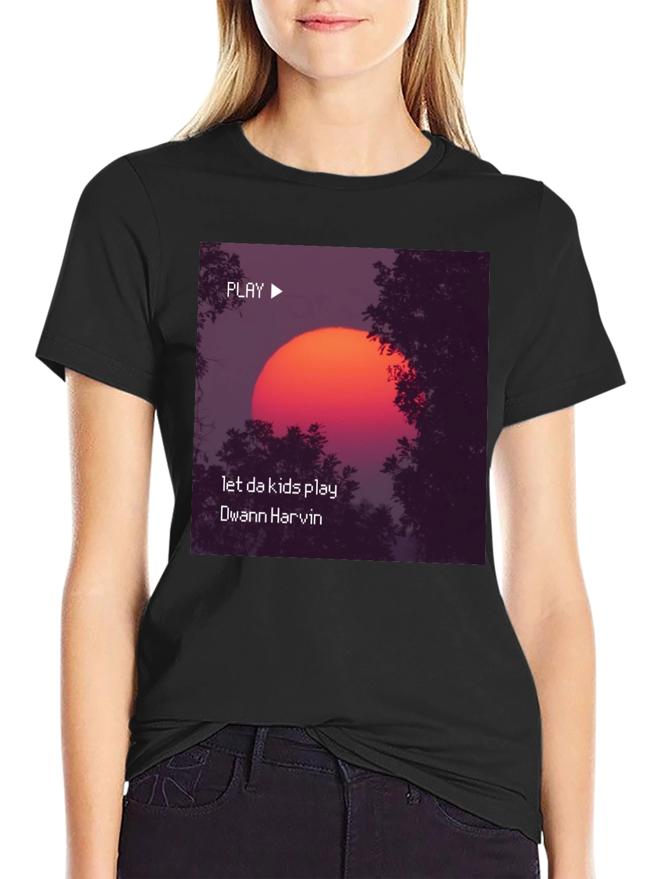 Let da kids play Dwann Harvin Black T-Shirt