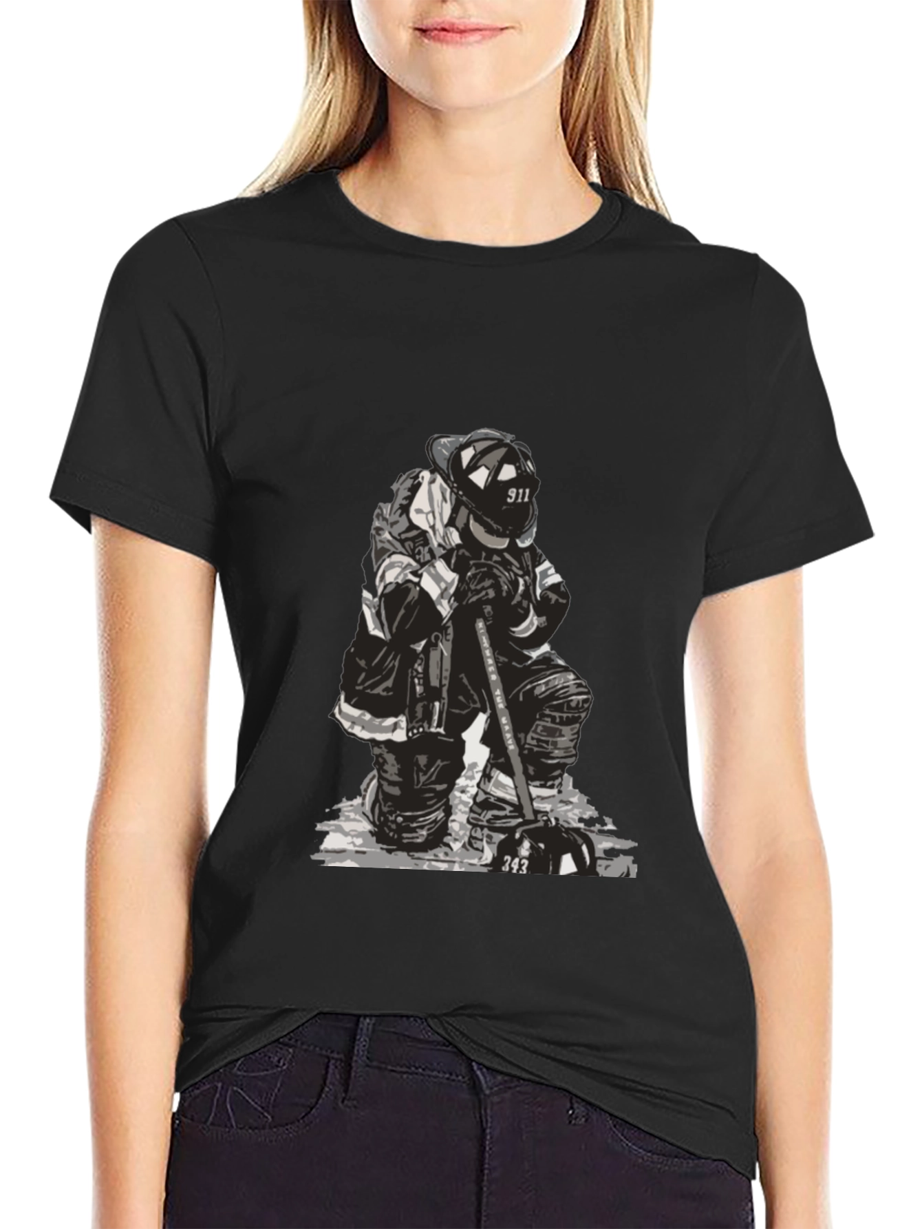 Firefighter Graphic Tee - Black