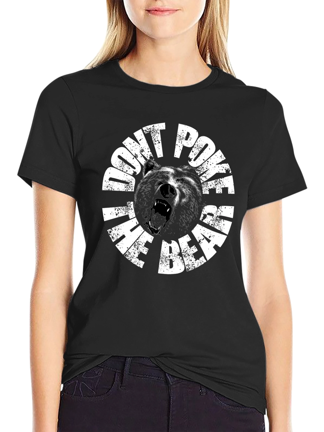 Dont Poke the Bear Graphic Tee - Black