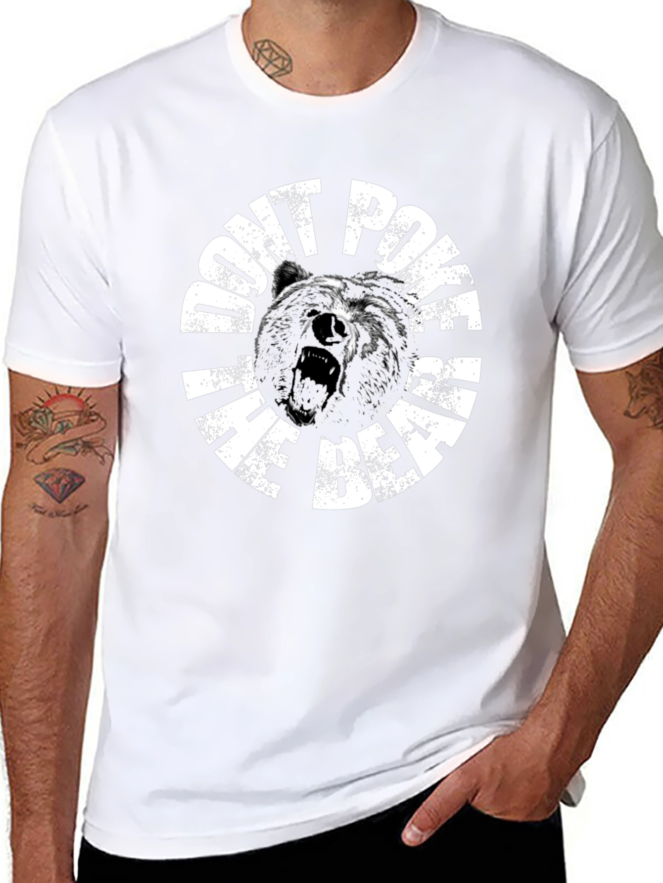 Dont Poke the Bear Graphic Tee - Black