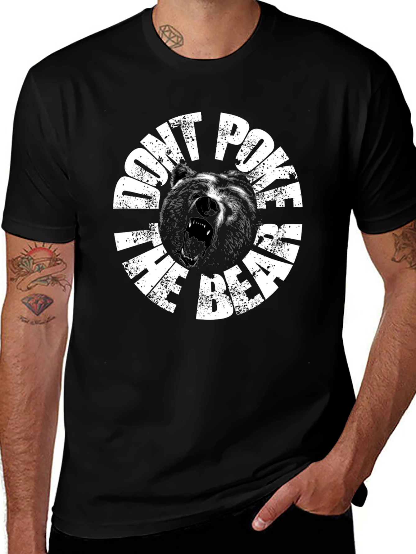 Dont Poke the Bear Graphic Tee - Black