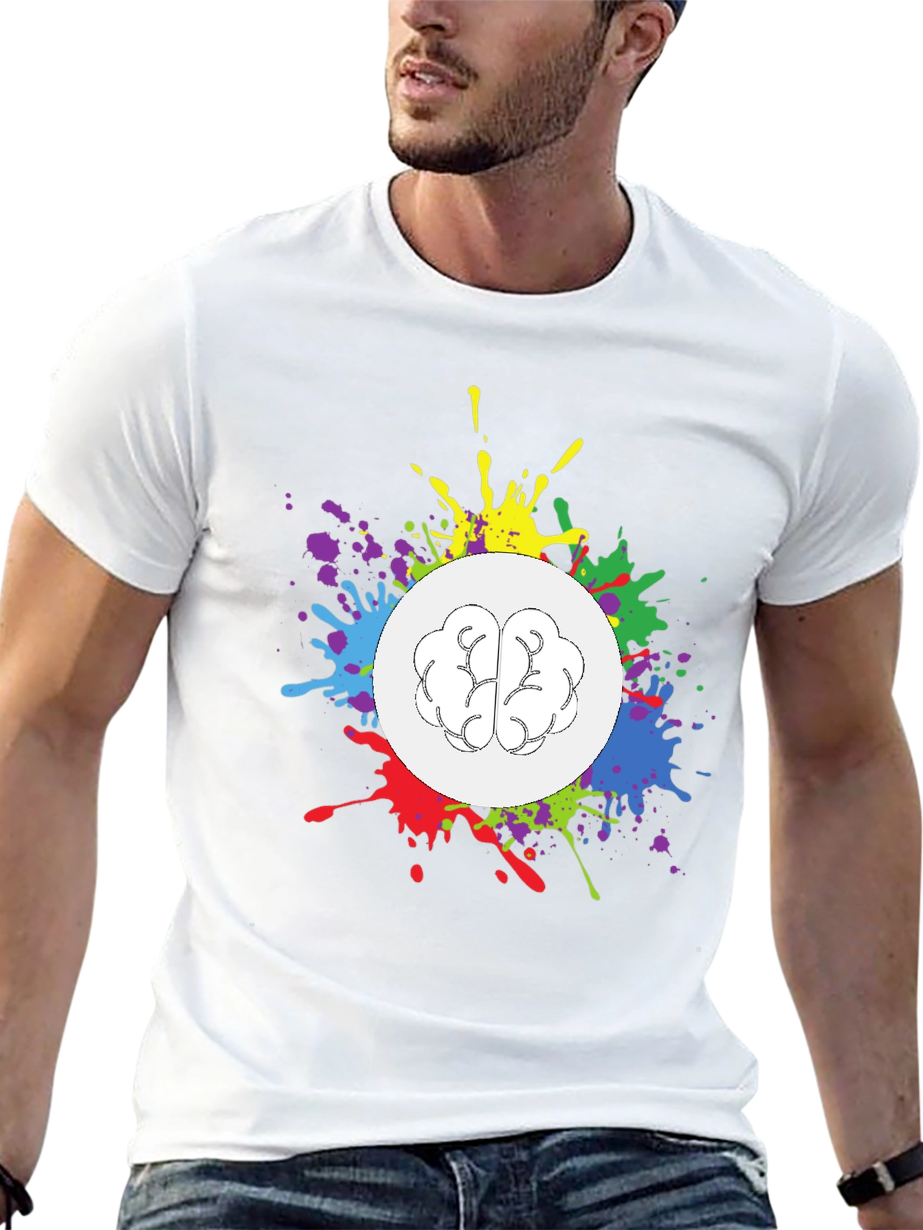 Creative Brain Splatter T-Shirt - Unisex Design