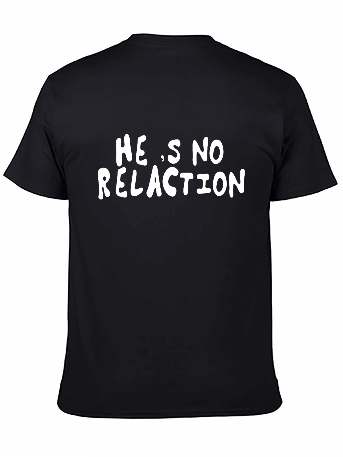 Funny Hes No Relation Black T-Shirt
