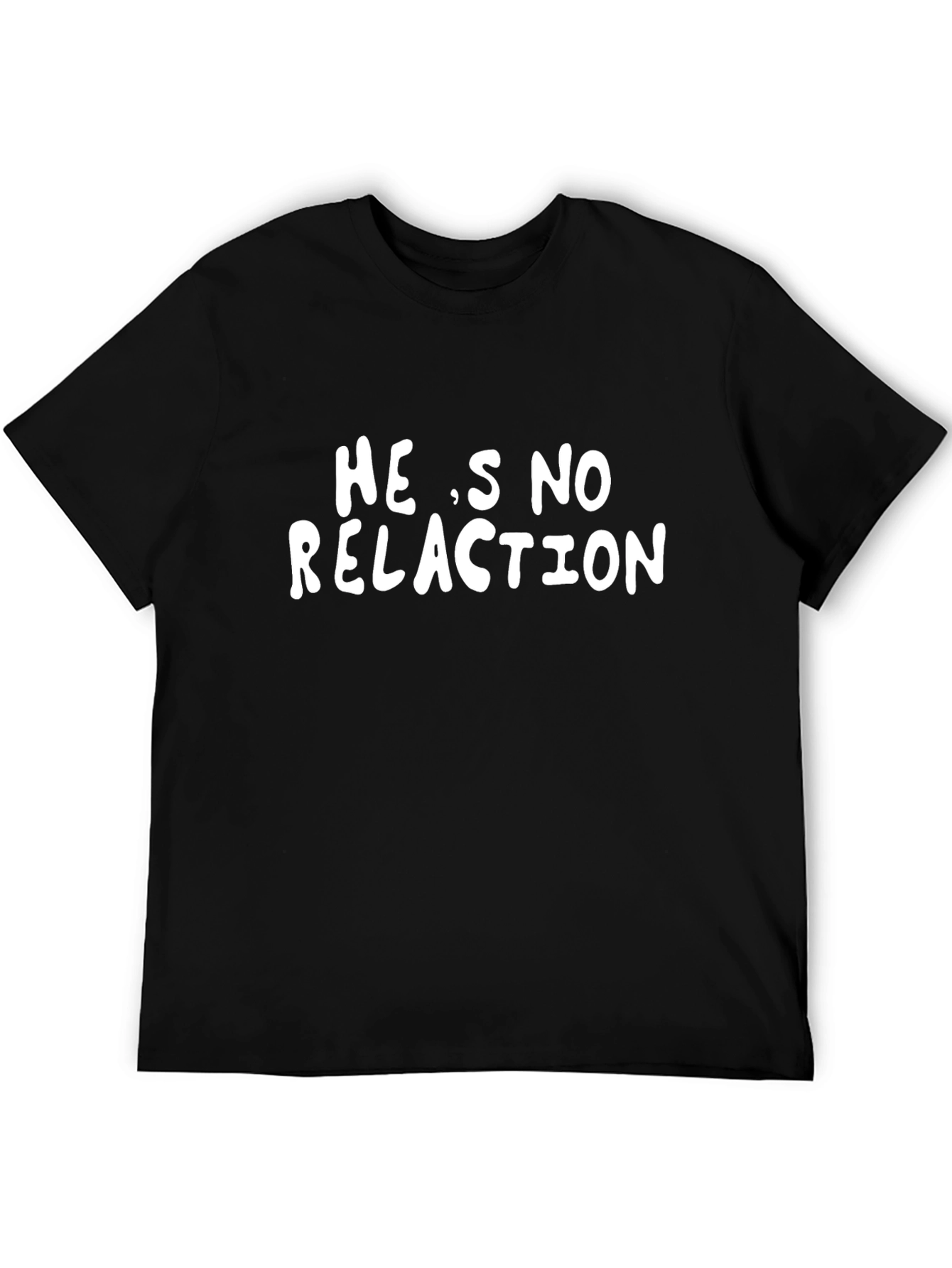 Funny Hes No Relation Black T-Shirt