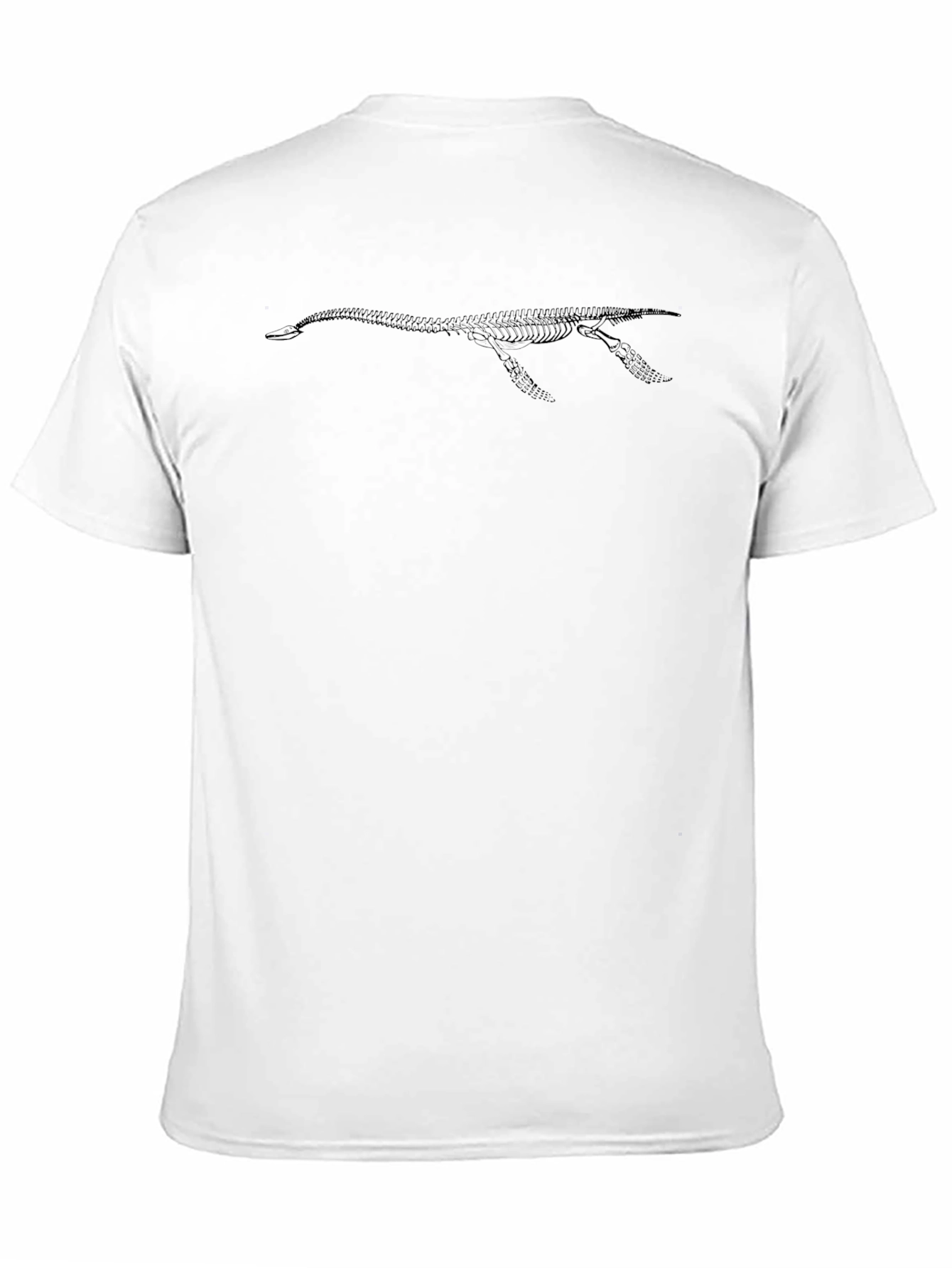 Mens Black Plesiosaur Skeleton Graphic T-Shirt