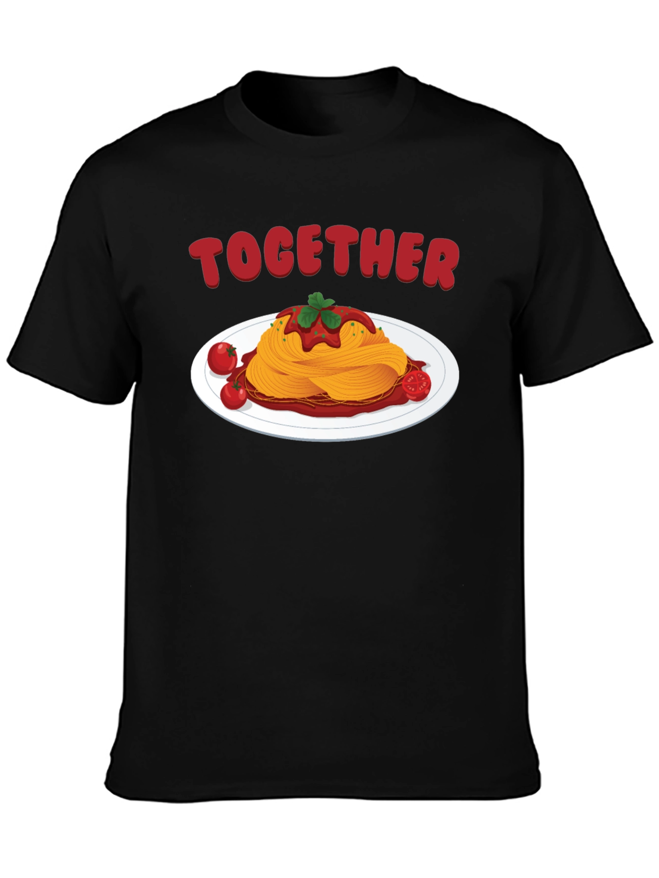 Together Spaghetti Graphic Tee - Black Cotton Shirt