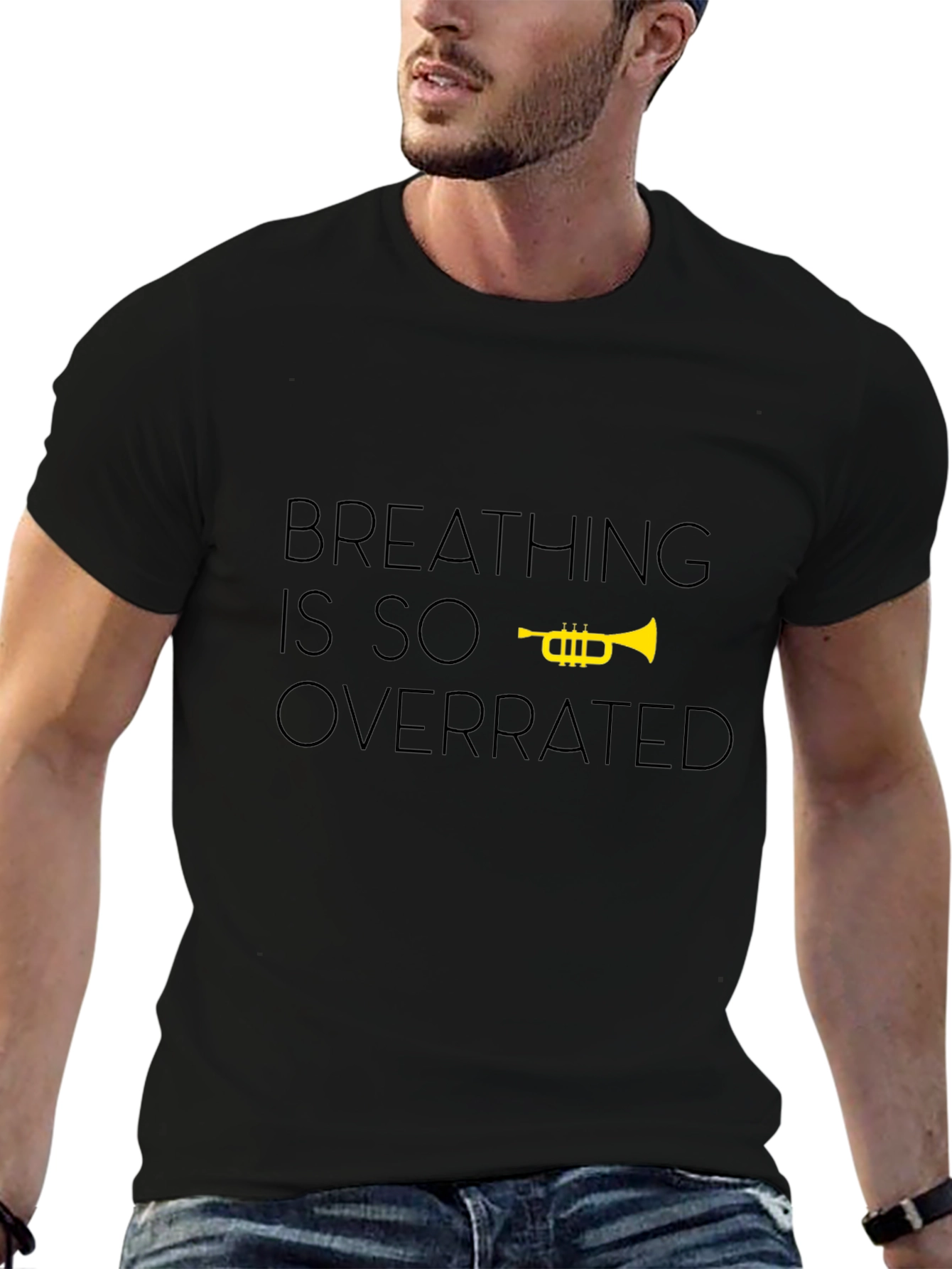 Breathing is Overrated Black T-Shirt