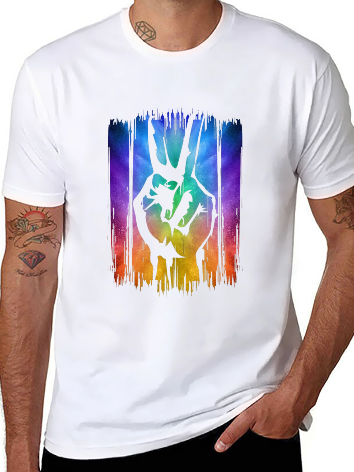 Peace Sign Graphic Tee - Mens Black T-Shirt