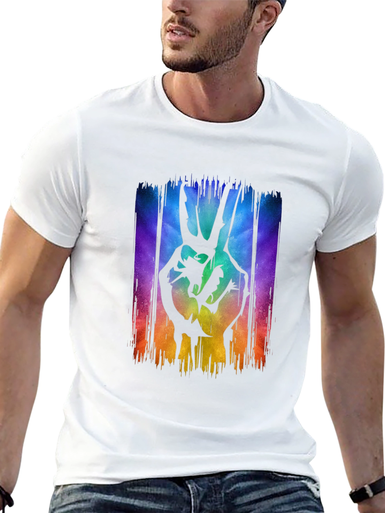 Peace Sign Graphic Tee - Mens Black T-Shirt