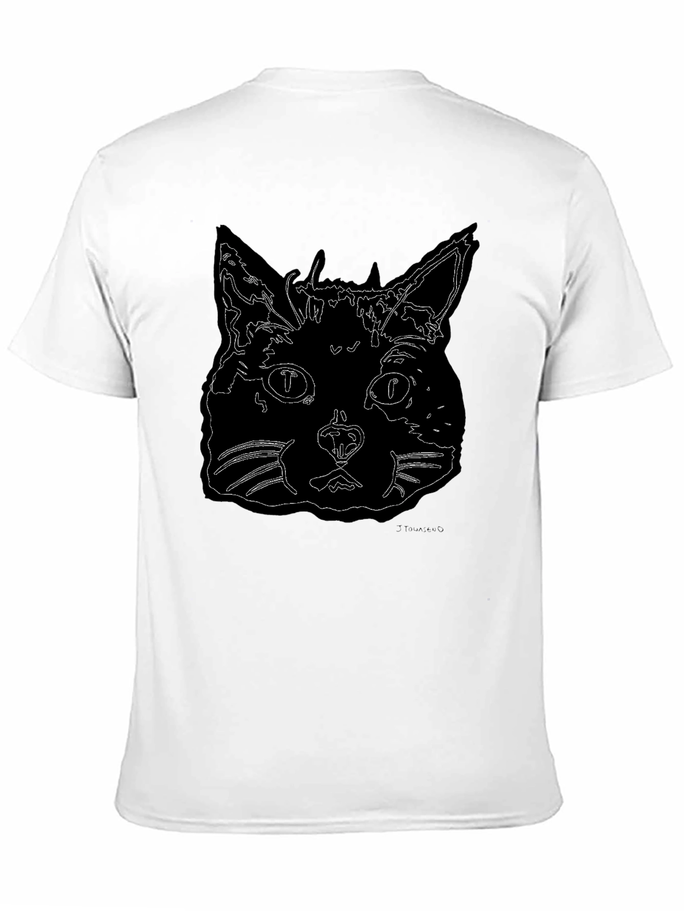 Cool Cat Outline Graphic T-Shirt