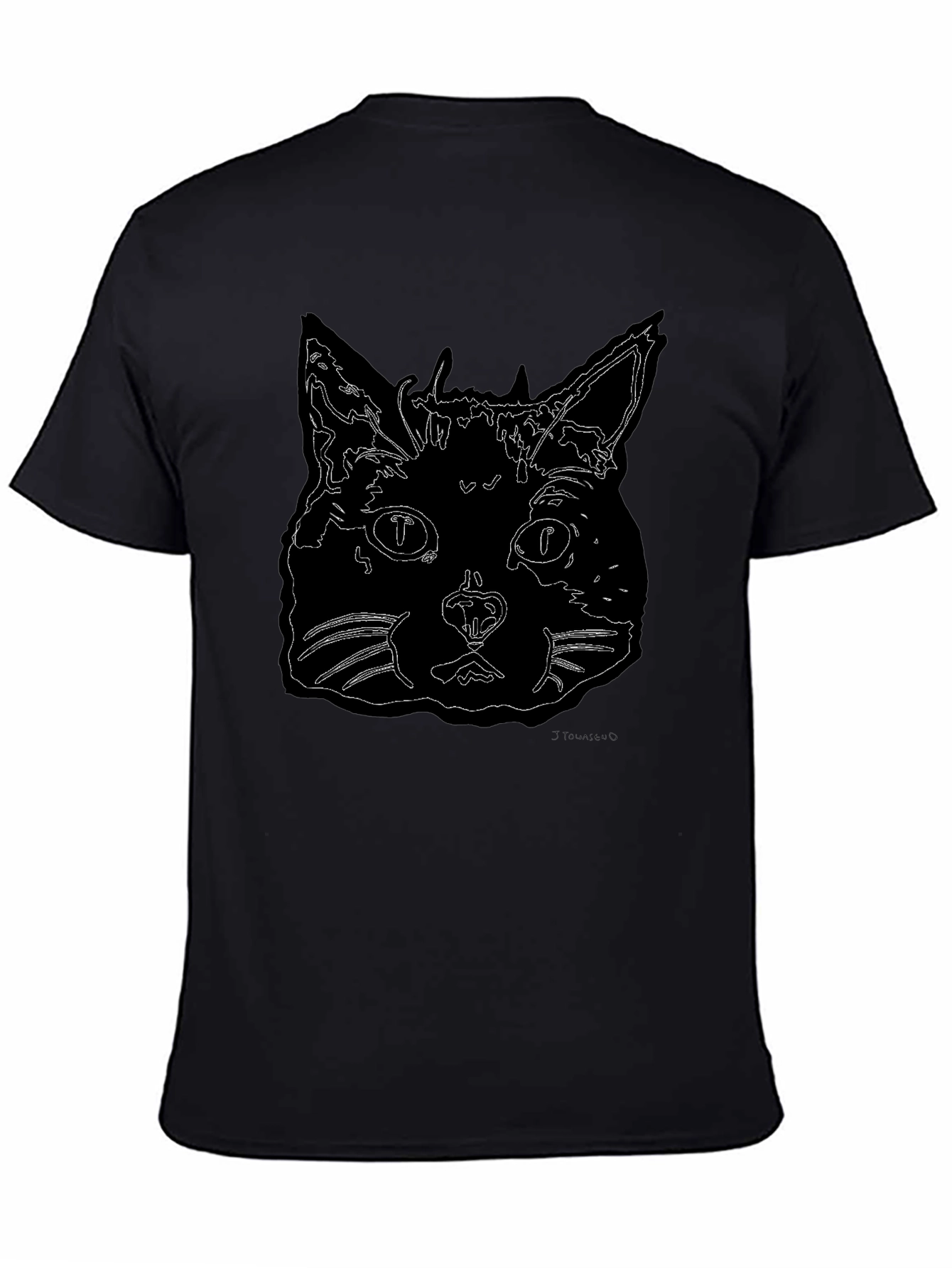 Cool Cat Outline Graphic T-Shirt