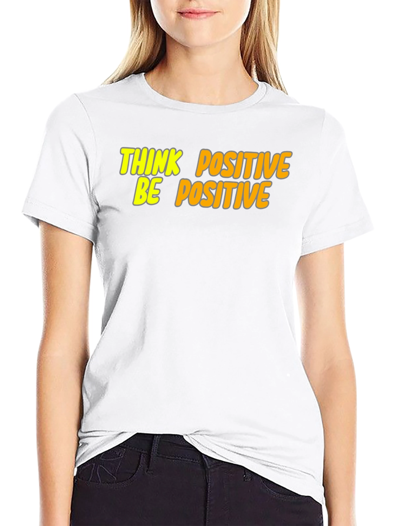 Think Positive Be Positive Graphic Tee - Black