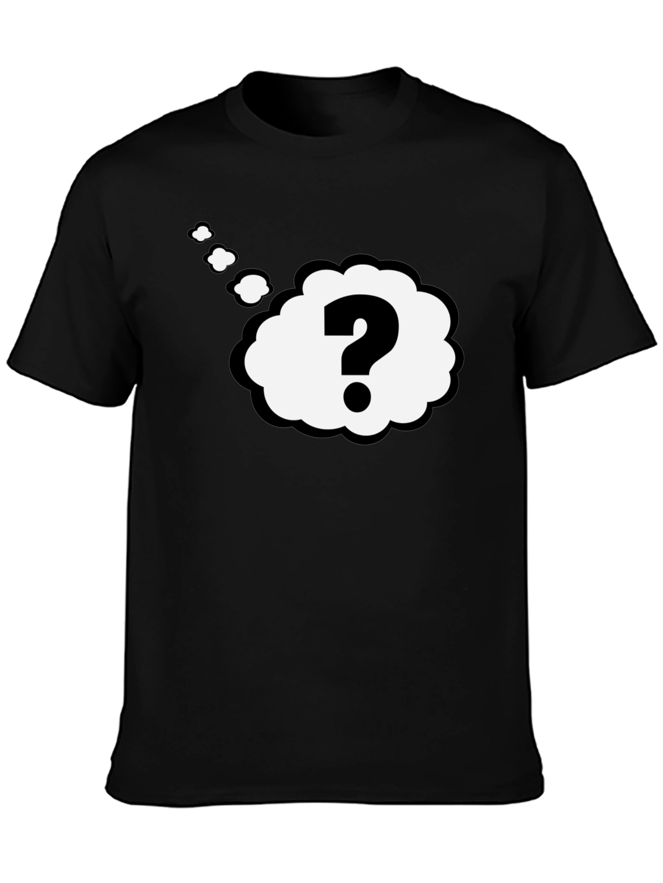 Question Mark Think Bubble Black T-Shirt