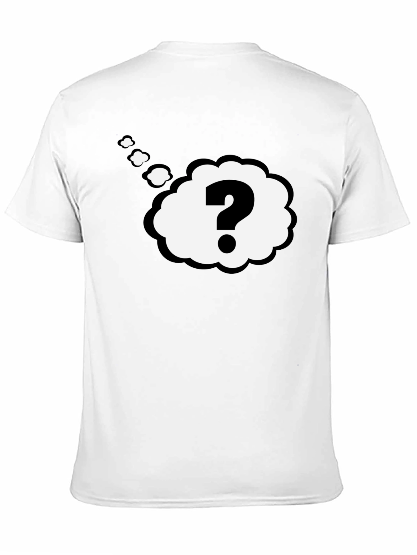 Question Mark Think Bubble Black T-Shirt
