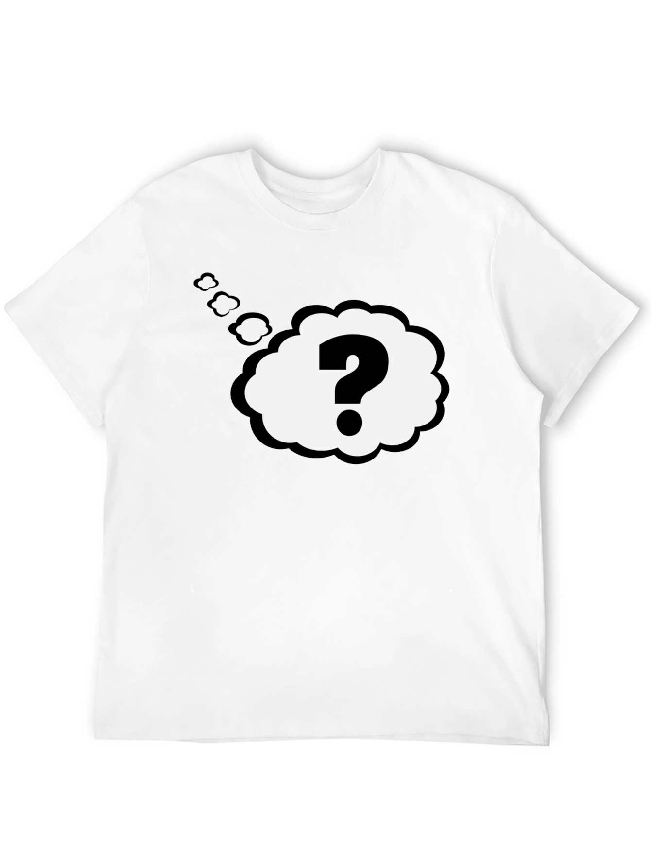Question Mark Think Bubble Black T-Shirt